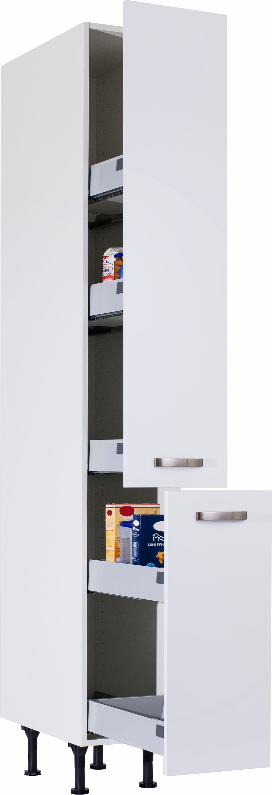 OPTIFIT Apothekerschrank »Cara«, mit 2 Vollauszügen und 5 Ablagen, höhenverstellbare Füsse, Breite 30 cm