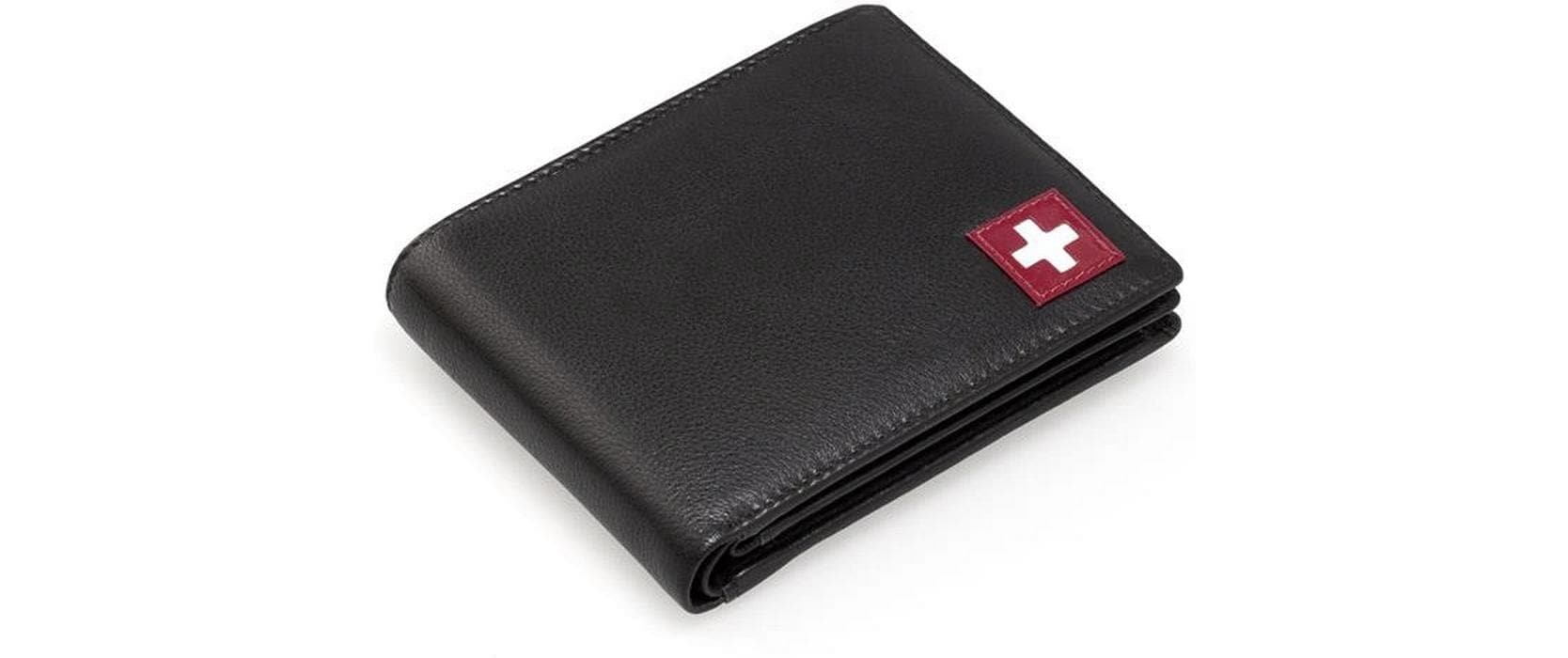   Porte-monnaie »creanorm Portemonnaie Echtleder« Leder-Portemonnaie für Herren mit RFID-Schutz und Schweizer Kreuz