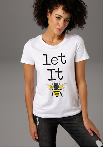 Aniston CASUAL T-Shirt, mit Biene und Schriftzug bedruckt kaufen