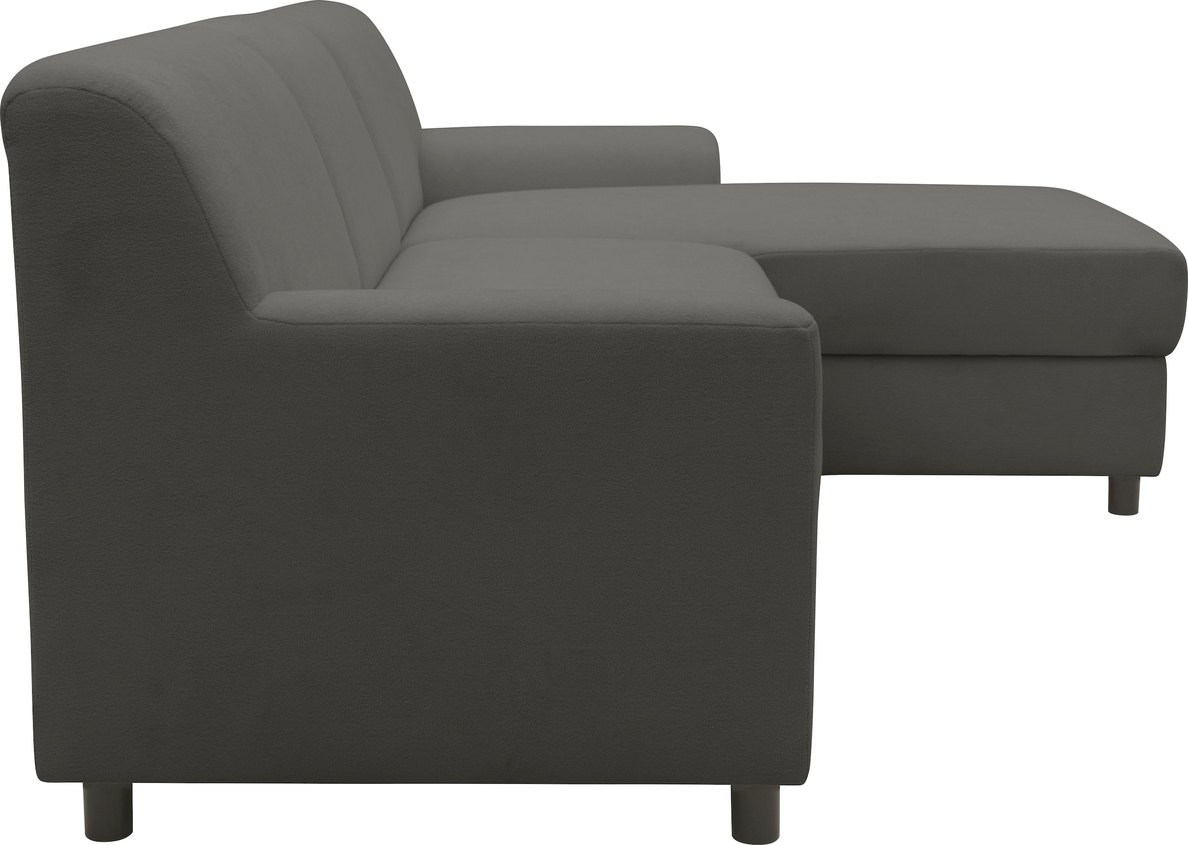 DOMO collection Ecksofa »Turah 2, L-Form, Cord oder Luxus-Microfaser, komfortabler Federkern«, B/T/H: 241/146/79 cm, incl. Zierkissen, wahlweise mit Bettfunktion