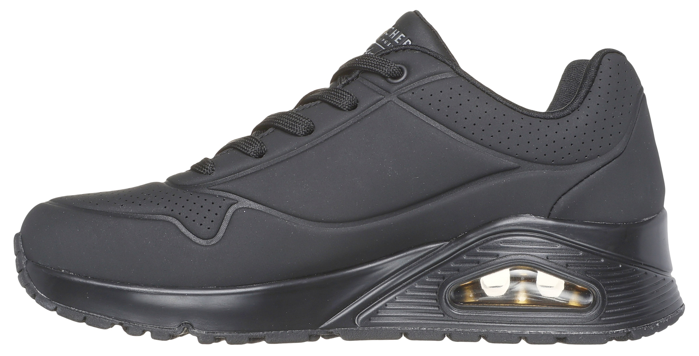 Skechers Sneaker »UNO-GOLDEN HEART«, Freizeitschuh, Schnürschuh mit goldfarbenen Mylar-Stickereien