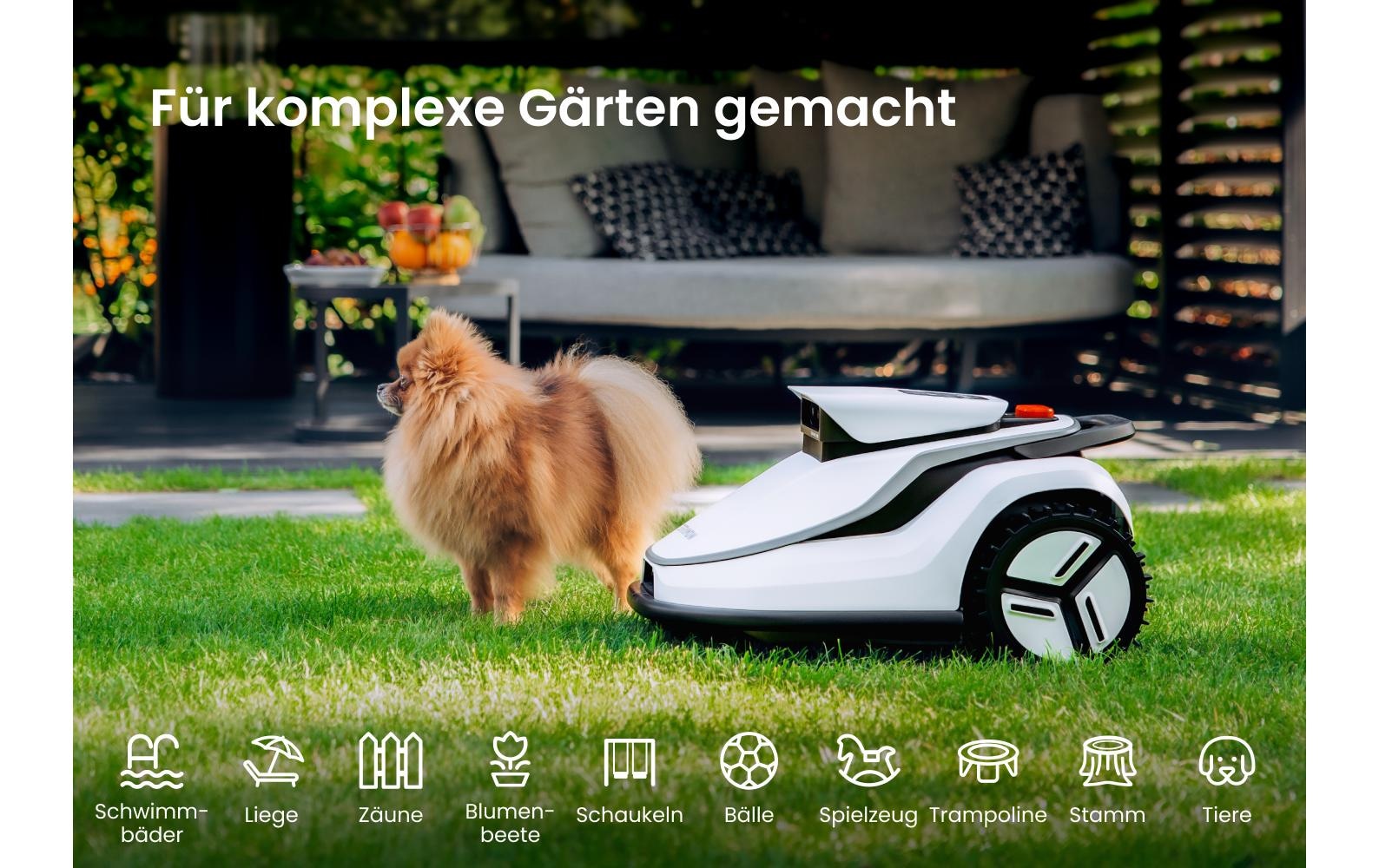   Rasenmähroboter »Terramow V1000 1200 m²«  Kabelloser, KI-gesteuerter Mähroboter