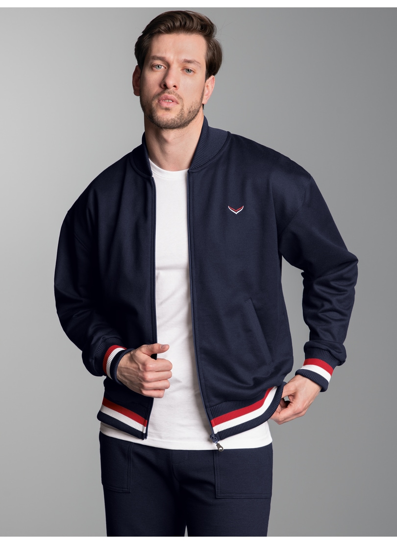 Trigema Sweatjacke »TRIGEMA Collegejacke mit kontrastfarbigen Elementen« 1 Stk.