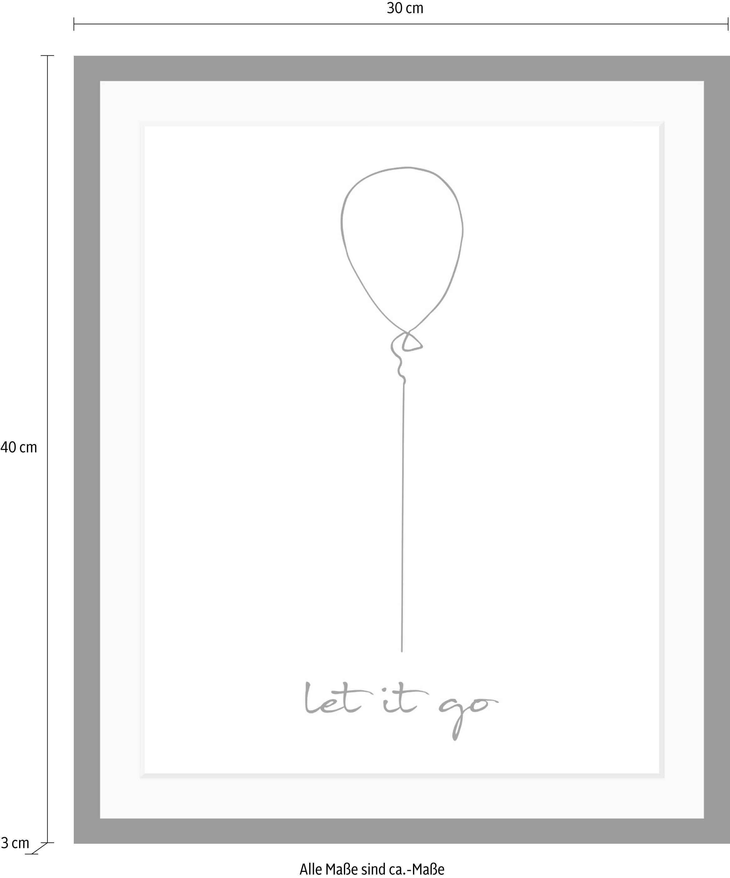 queence Image »Loslassen« HD Premium Poster-Druck inkl. Holzrahmen