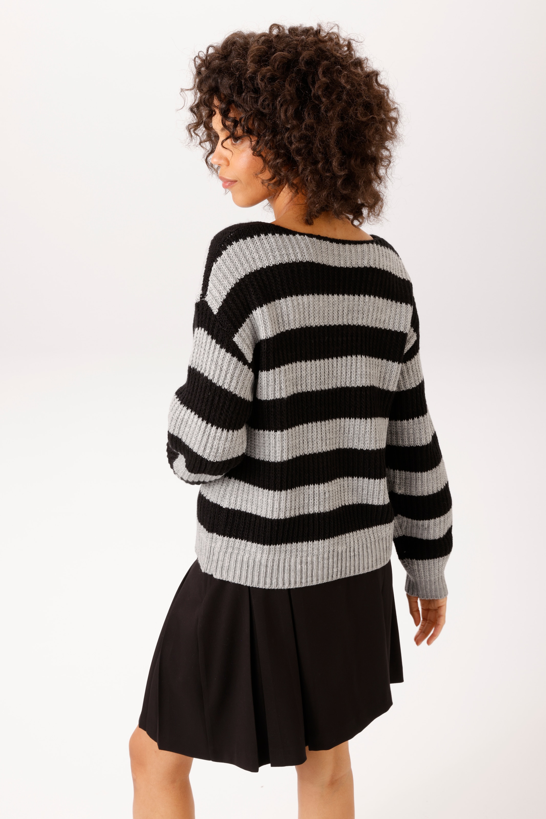 Aniston CASUAL Pull en tricot imprimé rayé - NOUVELLE COLLECTION
