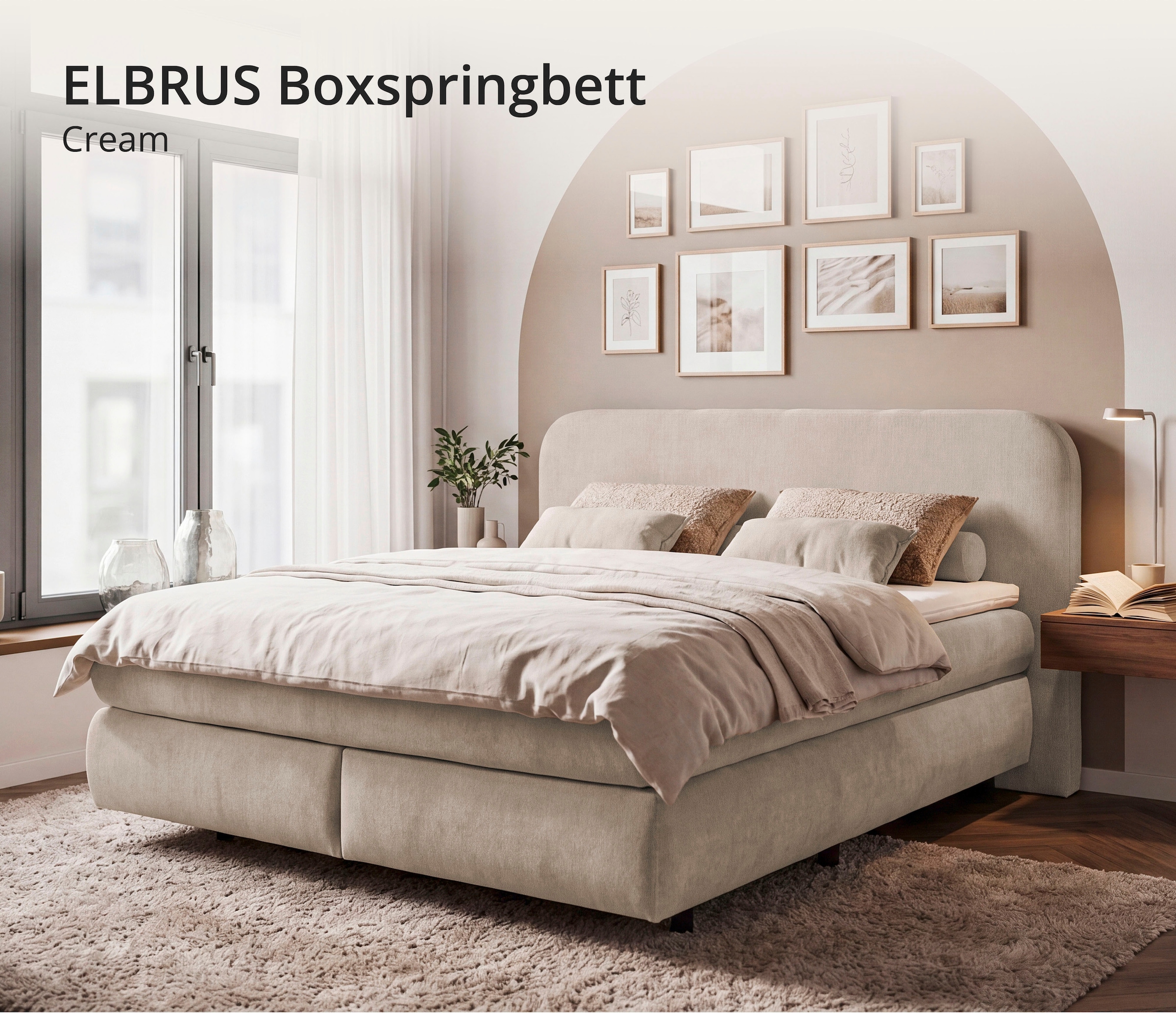 ED EXCITING DESIGN Lit boxspring »ELBRUS in der Breite 180cm, inkl. Topper« disponible en plusieurs couleurs