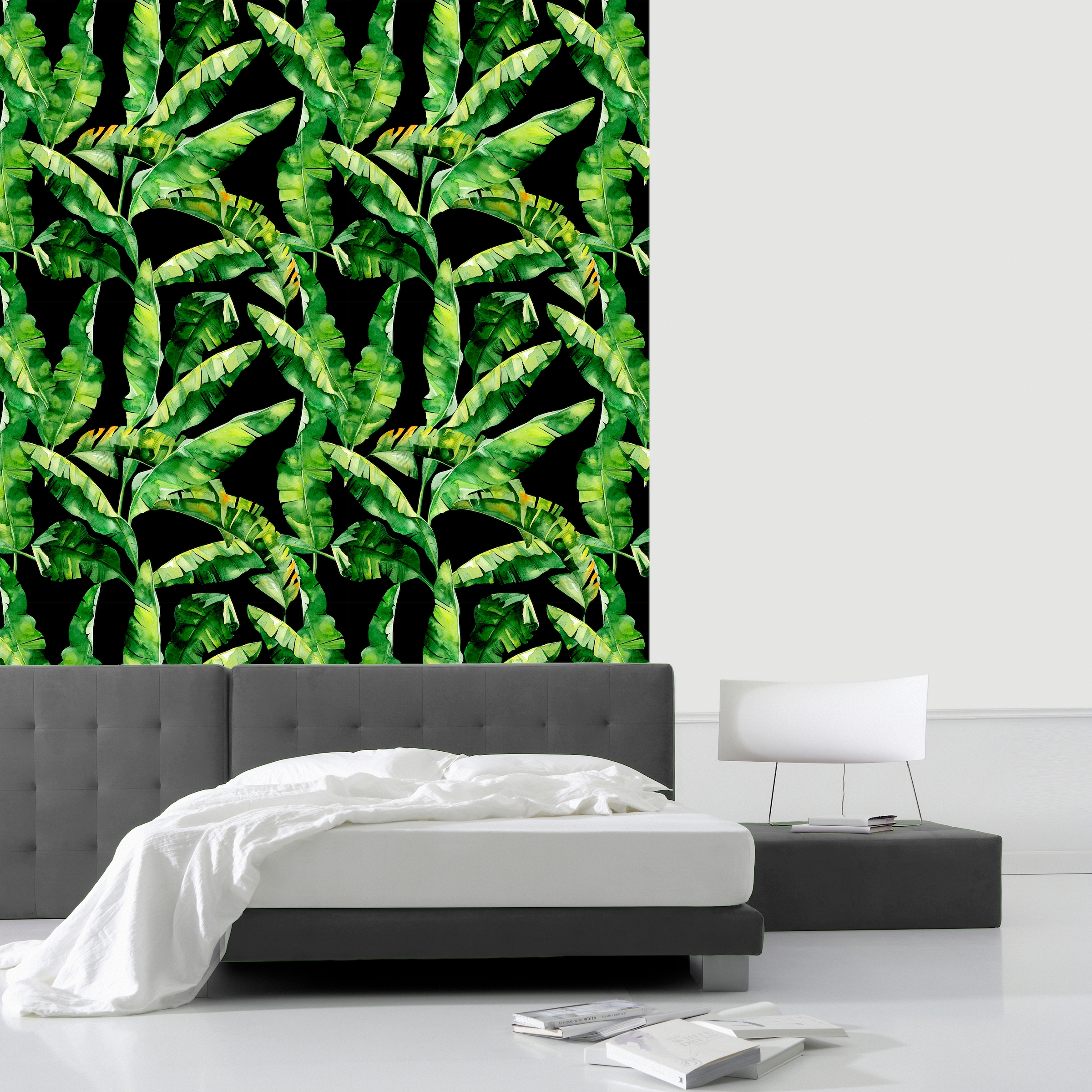 queence Vinyltapete »Tropische Blätter-Grün« Motiv | bedruckt | botanisch | geblümt | gemustert | natürlich glatt 90x250cm, selbstklebend, kinderleichte Anbringung, , Sticker