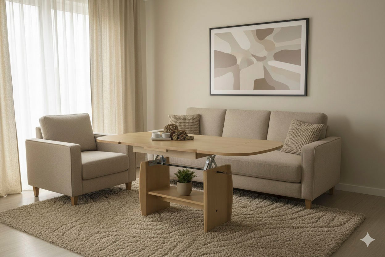 HELA Table basse hauteur réglable et extensible
