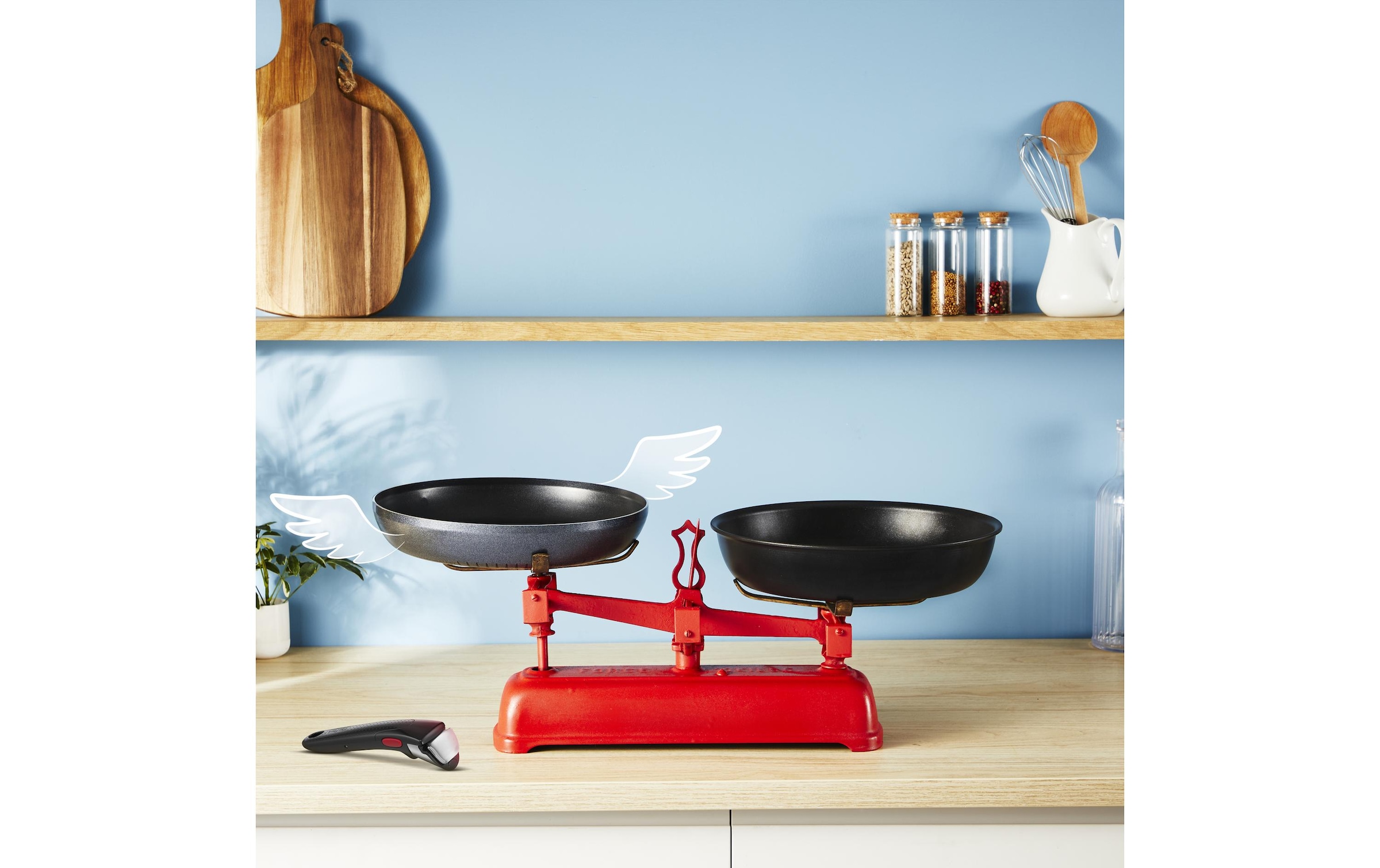 Tefal Topf-Set »Ingenio So'Light, Topf und Pfannenset abnehmbarer Griff, stapelbar« Set, 3x Pfannen 22/24/28cm, 2x Kasserollen 18/20cm, 4x Deckel, 2x Griffe, 11 tlg. Aluminium