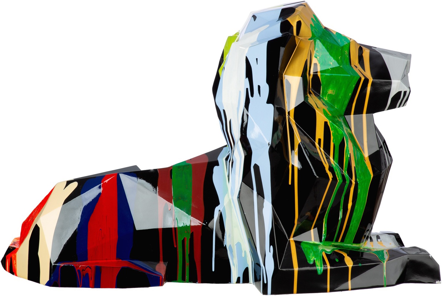 GILDE Skulptur »Figur Löwe; geometrisch Lionaro mehrfarbig« Tierfigur Kunstfigur Pop-Art-Stil Designobjekt Sammlerfigur