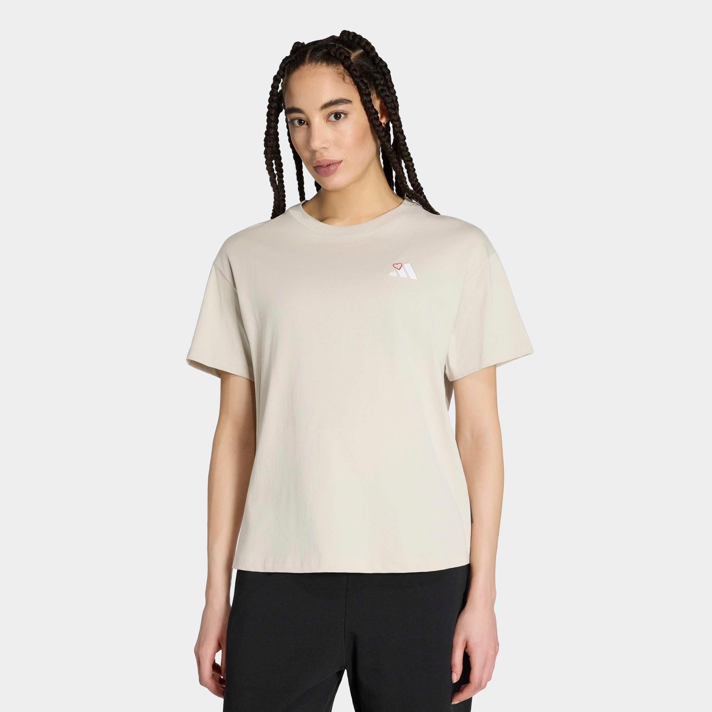 Image of adidas Sportswear T-Shirt "EMBROIDERY PACK GRAFIK, LOCKER GESCHNITTEN" sportliches T-Shirt, ohne Verschluss, Basic-Design, aus Baumwolle