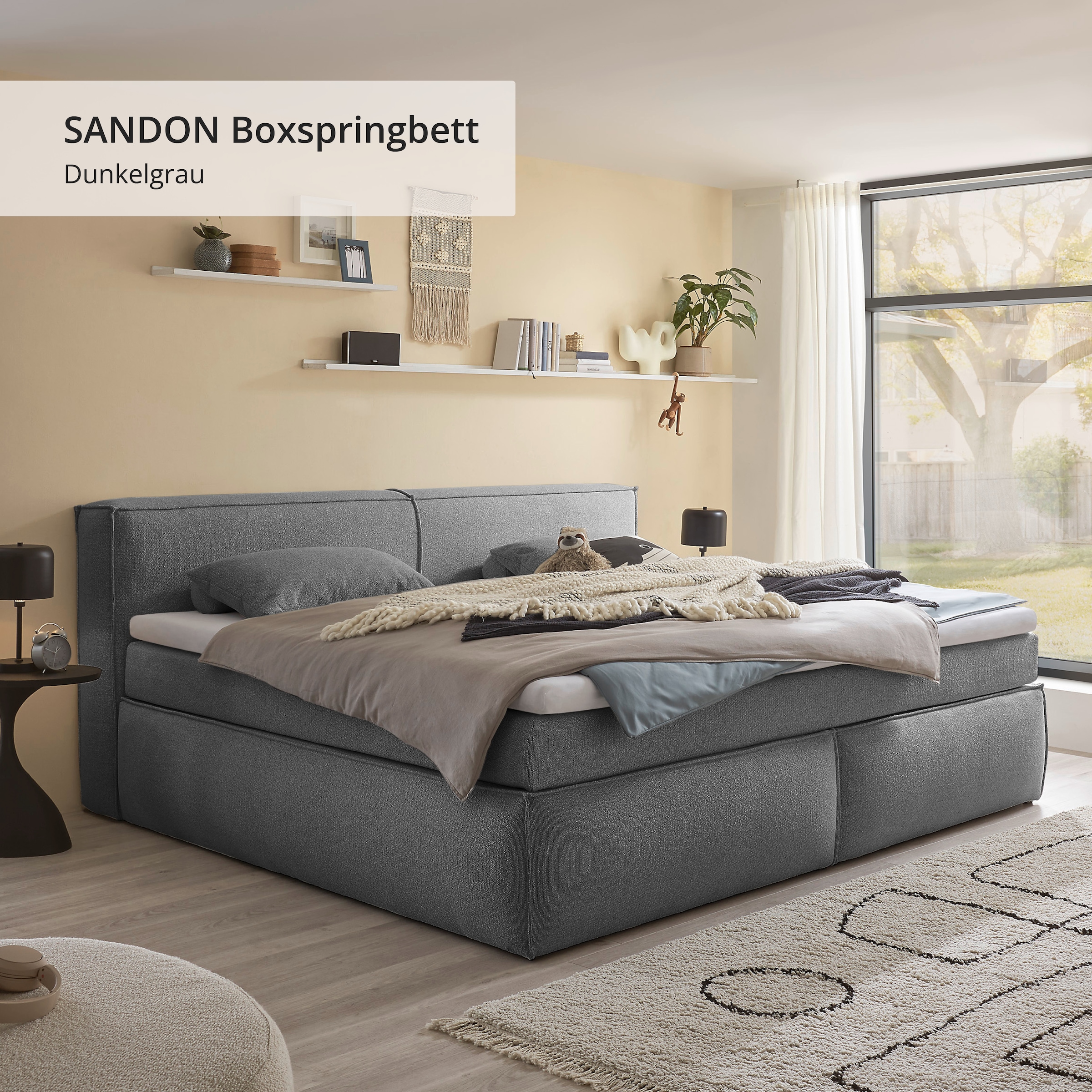 ED EXCITING DESIGN Boxspringbett »Sandon, Familienbett erhältlich in der Grösse 240x200cm« in verschiedenen Farben erhältlich