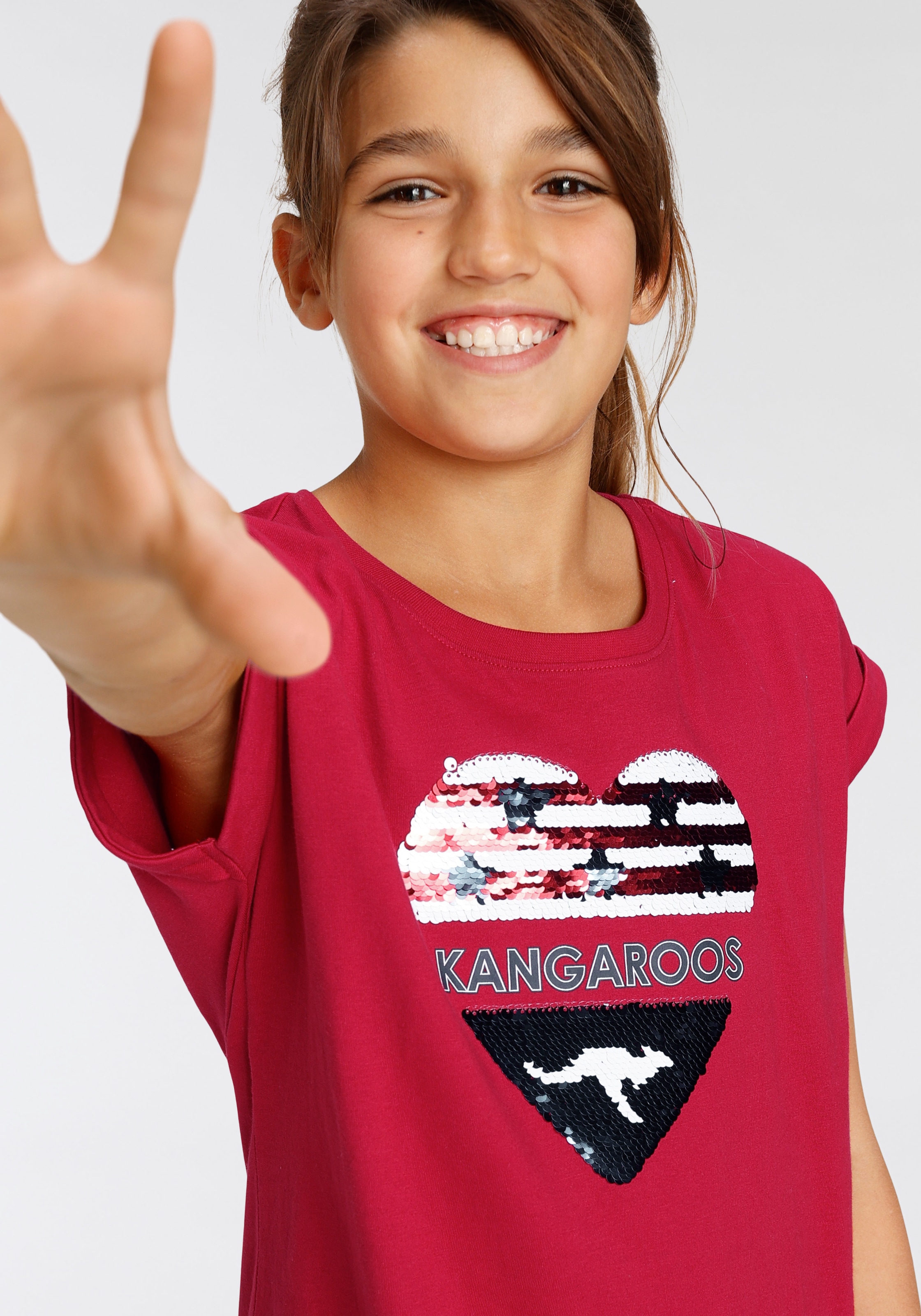 ✌ KangaROOS T-Shirt »Wendepaillette Herz« Acheter en ligne | Sweatkleider