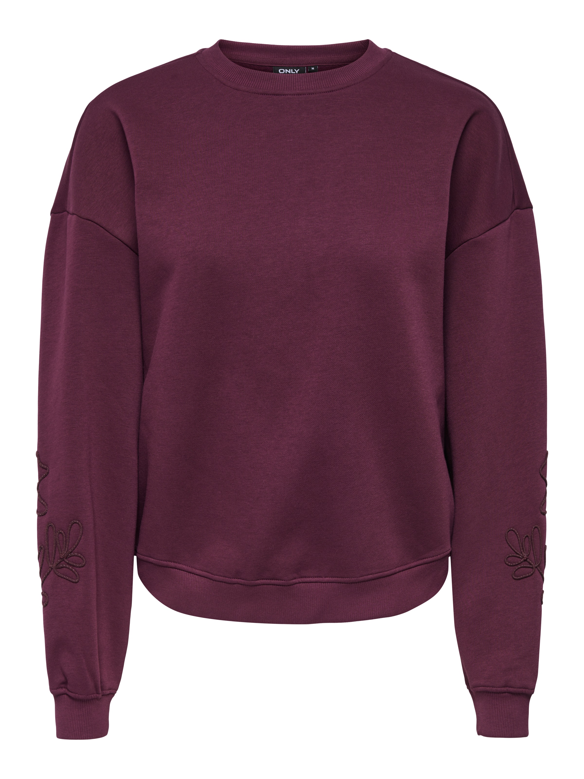 ONLY Sweat-shirt »ONLBROOKLYN L/S EMBROIDERY BOX SWT«, mélange coton, coupe régulière
