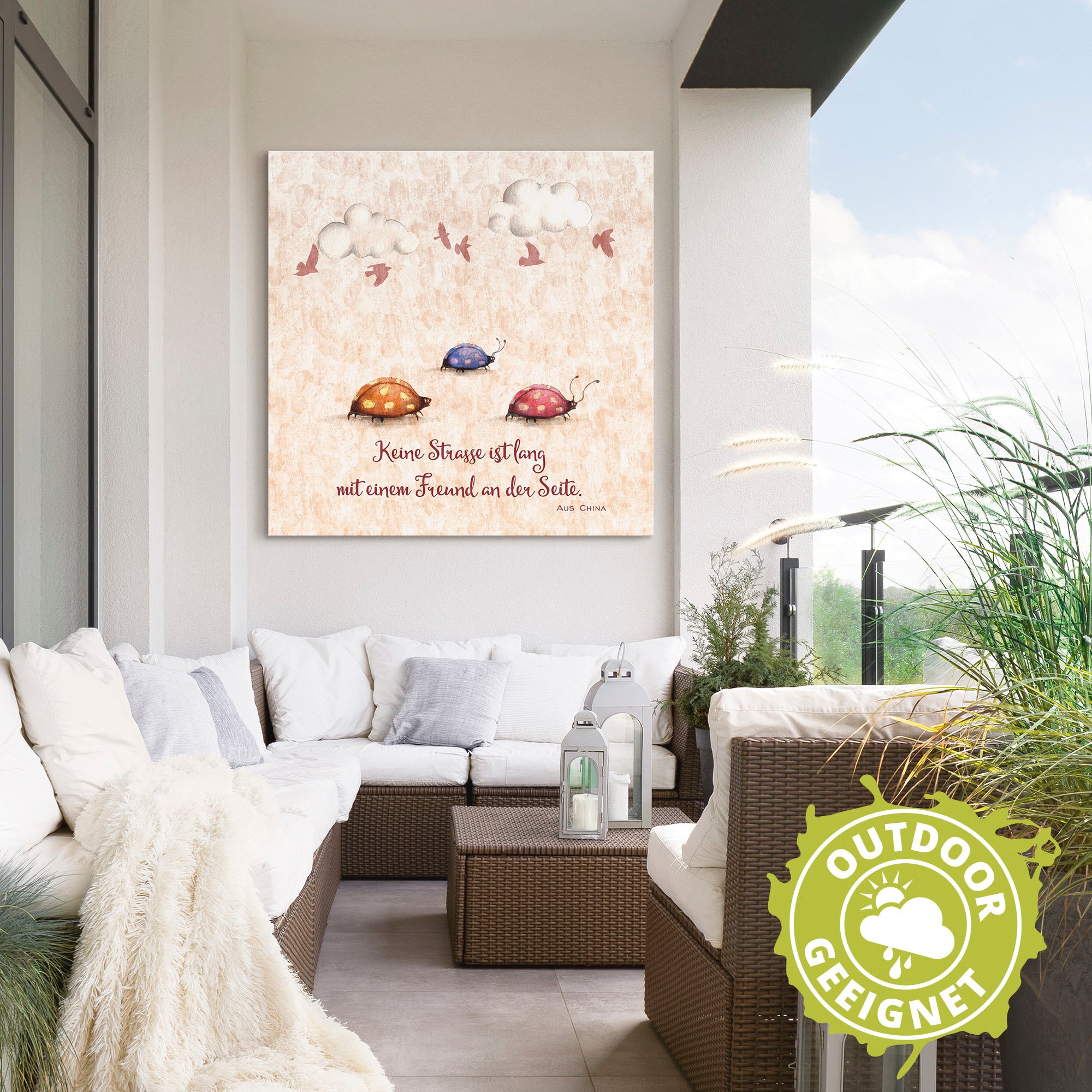 Artland Fresque murale »Lebensweisheit Freunde« Animaux 1 cuis tlg. en image aluminium, image sur toile, poster en différentes tailles