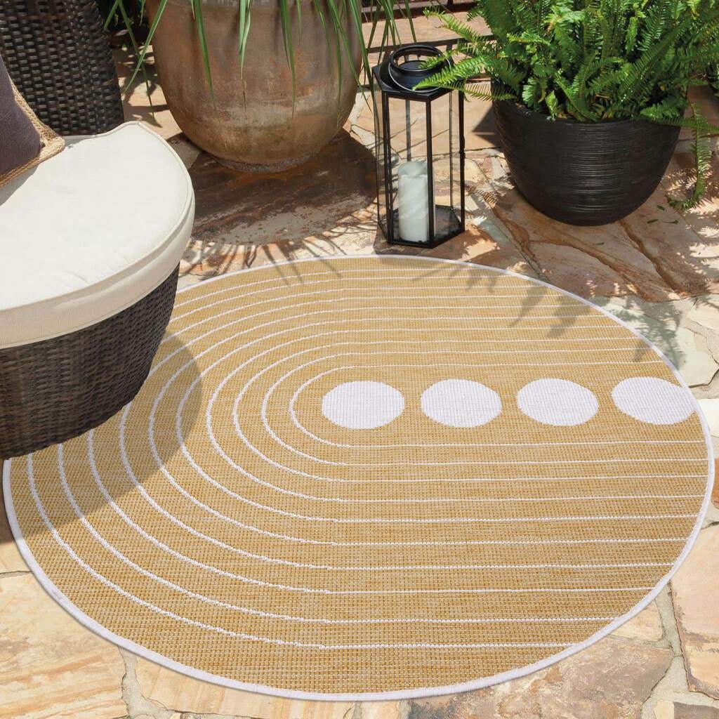 Carpet City Outdoorteppich »DUO RUG 5739« rund 5 mm Höhe Wendeteppich Wetterfest In- & Outdoor, Balkon, Terrasse, Wohnzimmer