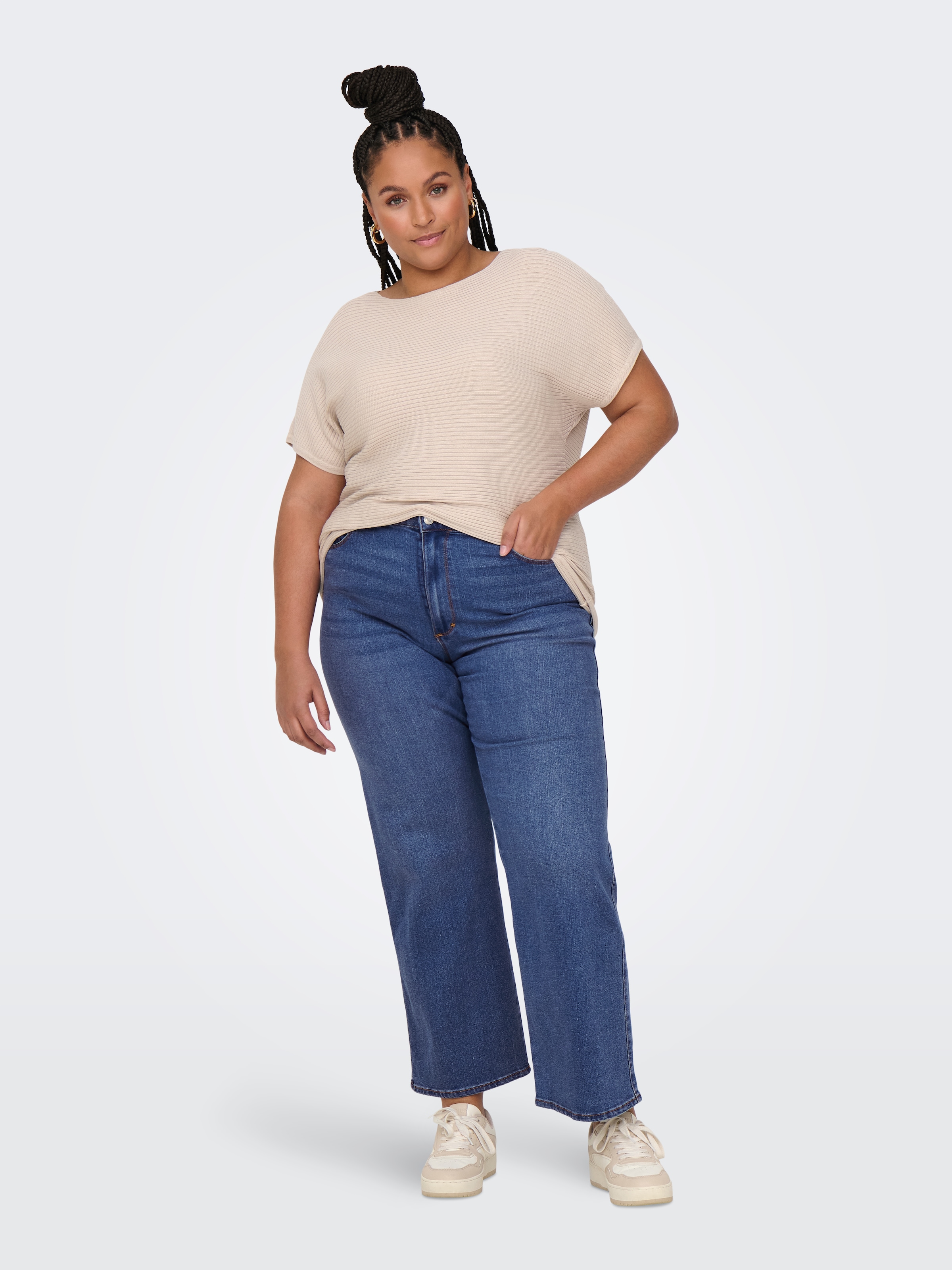 ONLY CARMAKOMA High-waist-Jeans »CARSNOW HW WIDE DNM JEANS PIM MBD NOOS«