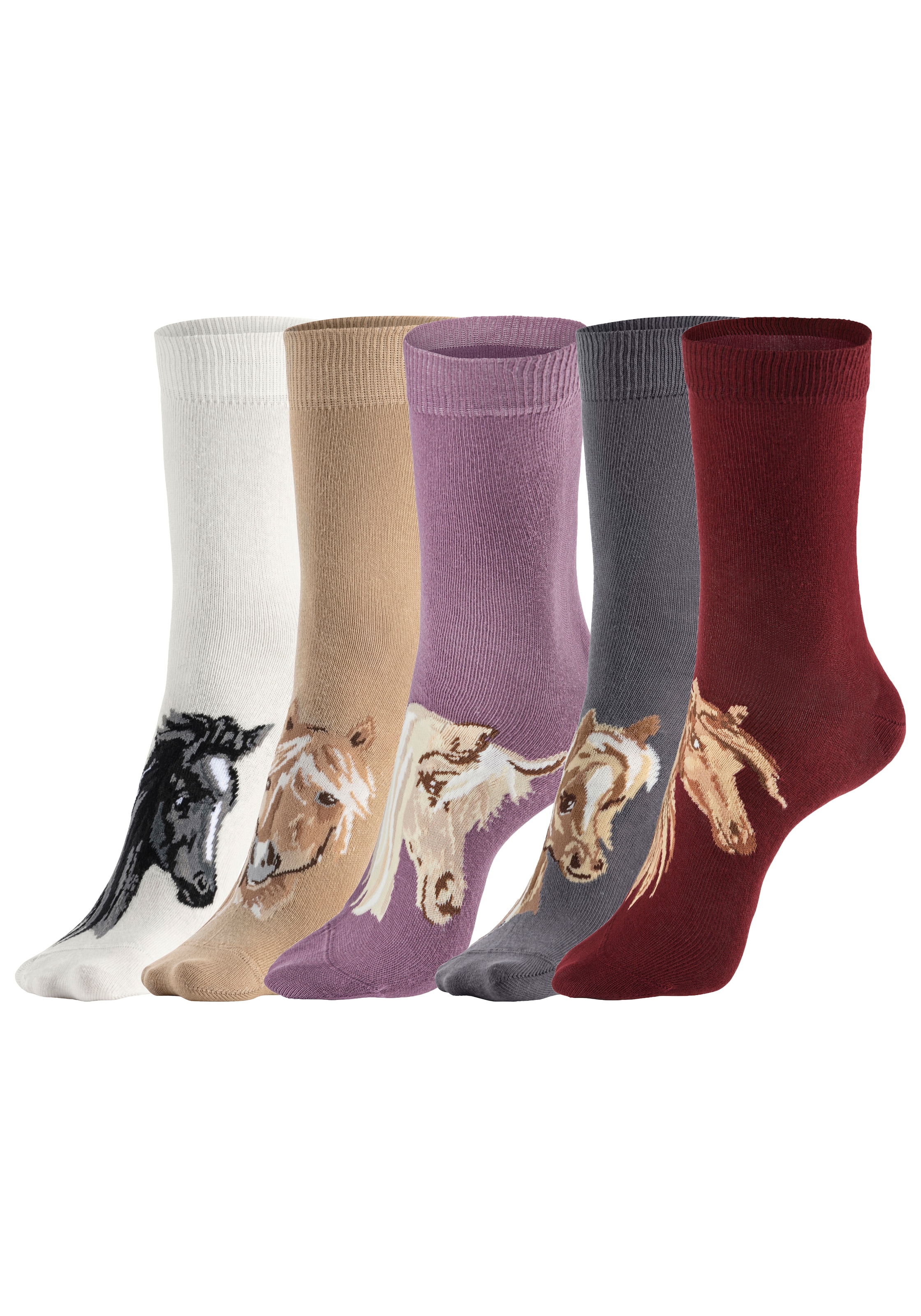 H.I.S Socken, (5 Paar), mit verschiedenen Pferdemotiven versandkostenfrei  auf | Lange Socken