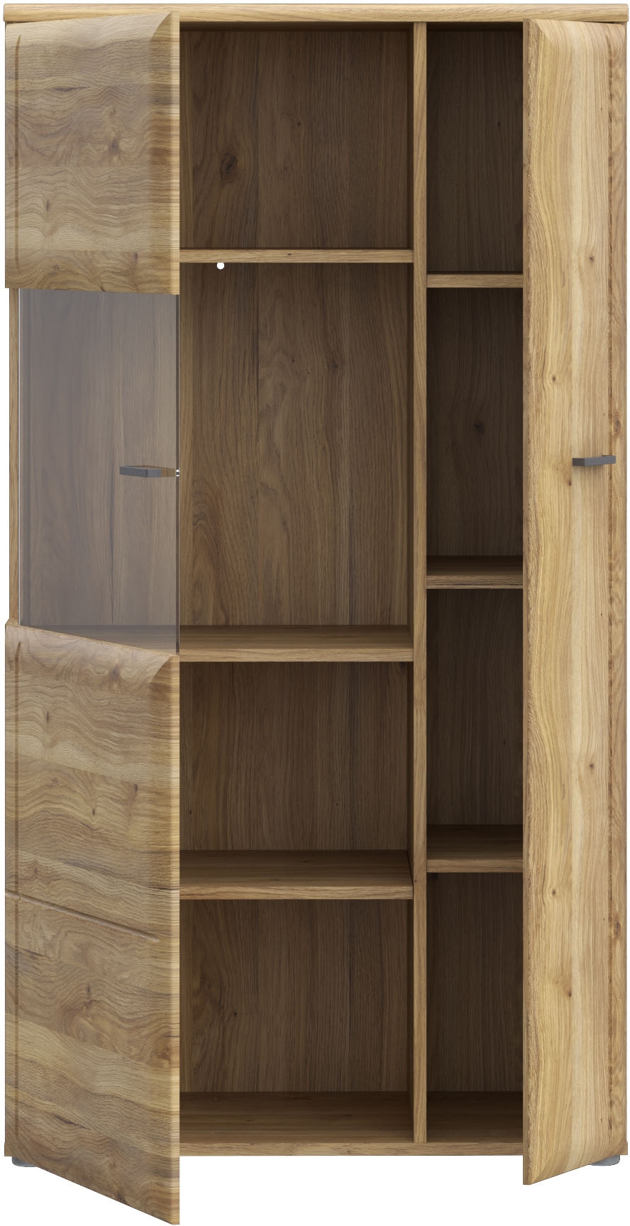 FORTE Vitrine »Akinori« B/H/T 75,1/140/41,8 cm,  Highboardvitrine, Glastüre , Soft Close, MDF Front