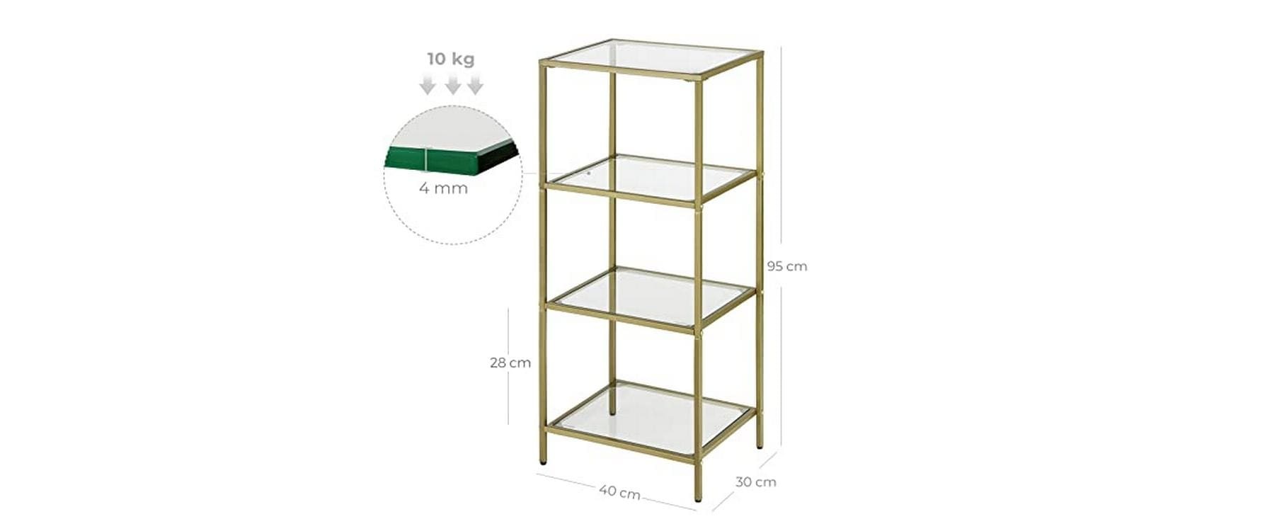 VASAGLE Regal »40 x 30 x 95 cm, Goldfarben«