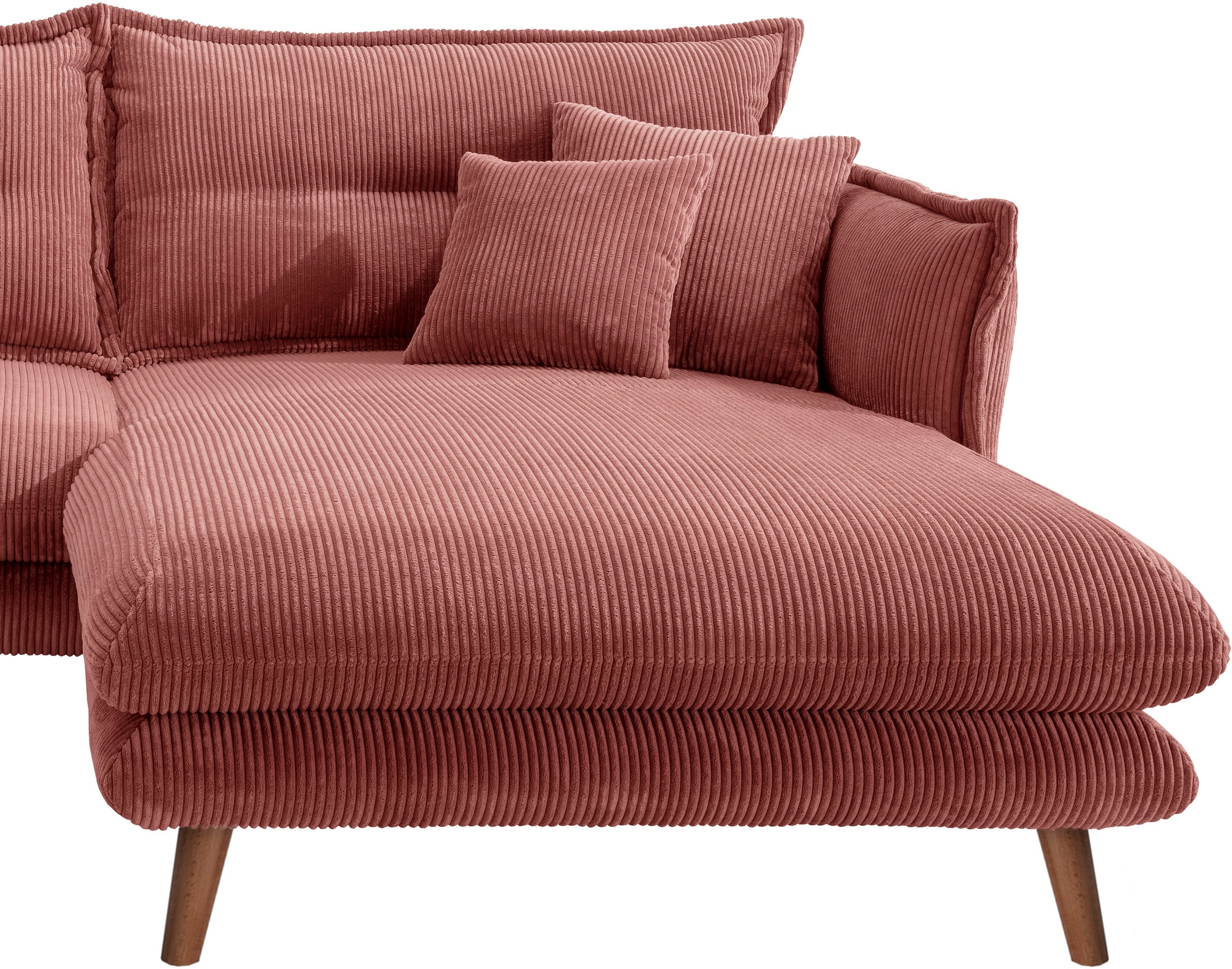 INOSIGN Ecksofa »Lazio modern und bequem, schmale Armlehnen, tolle Detailverarbeitung«, zwei verschiedene Fussfarben wählbar