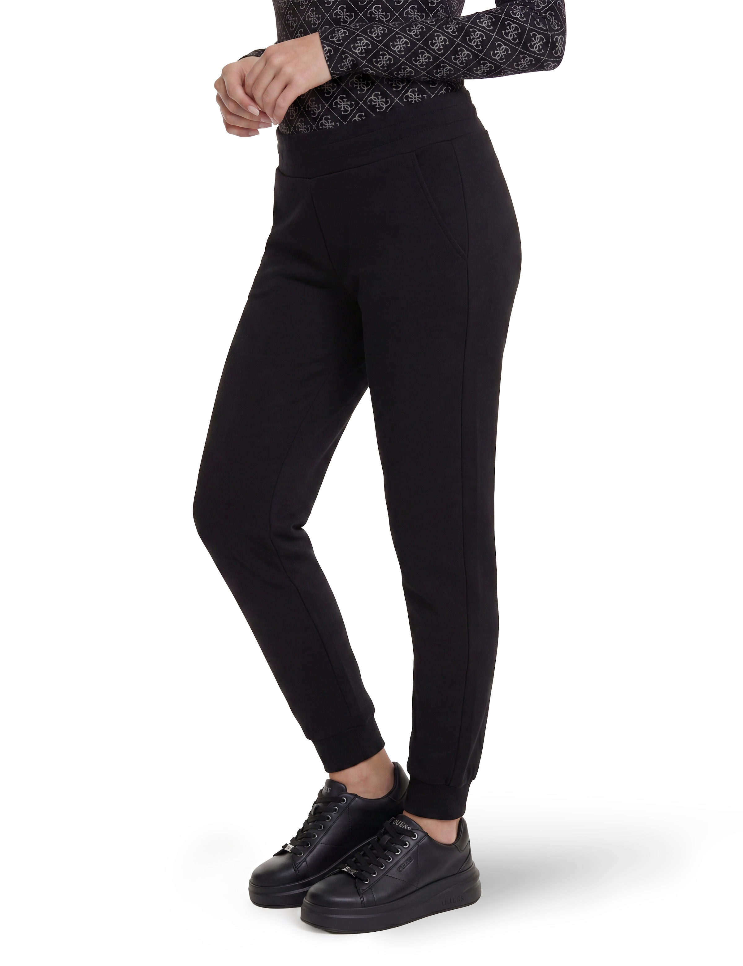Guess Jogginghose »NEW VICTOIRE SCUBA PANT«  mit Rippbündchen am Beinabschluss
