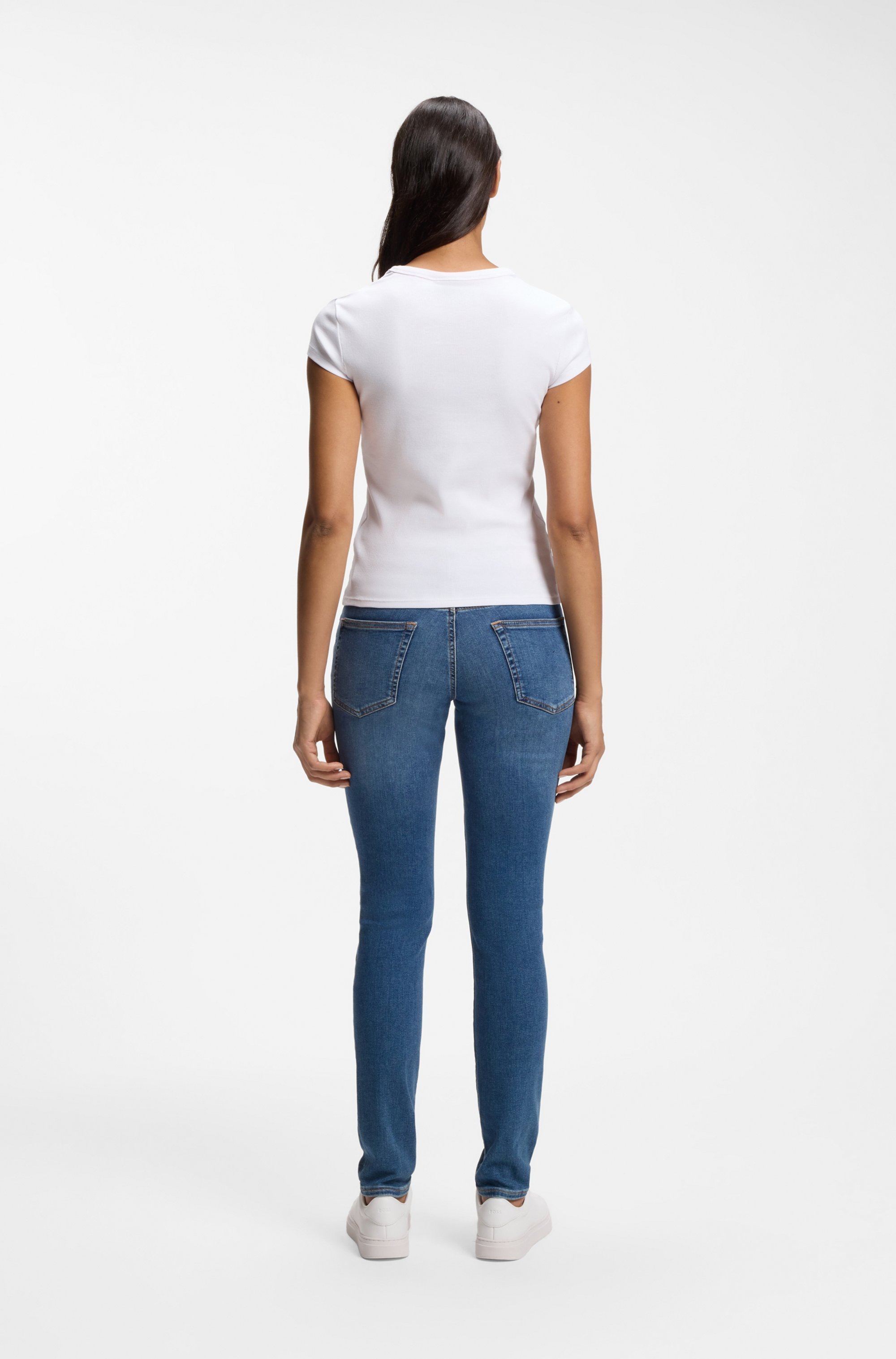 BOSS ORANGE T-shirt à manches courtes »Ecute Premium Damenmode« coupe slim avec col rond