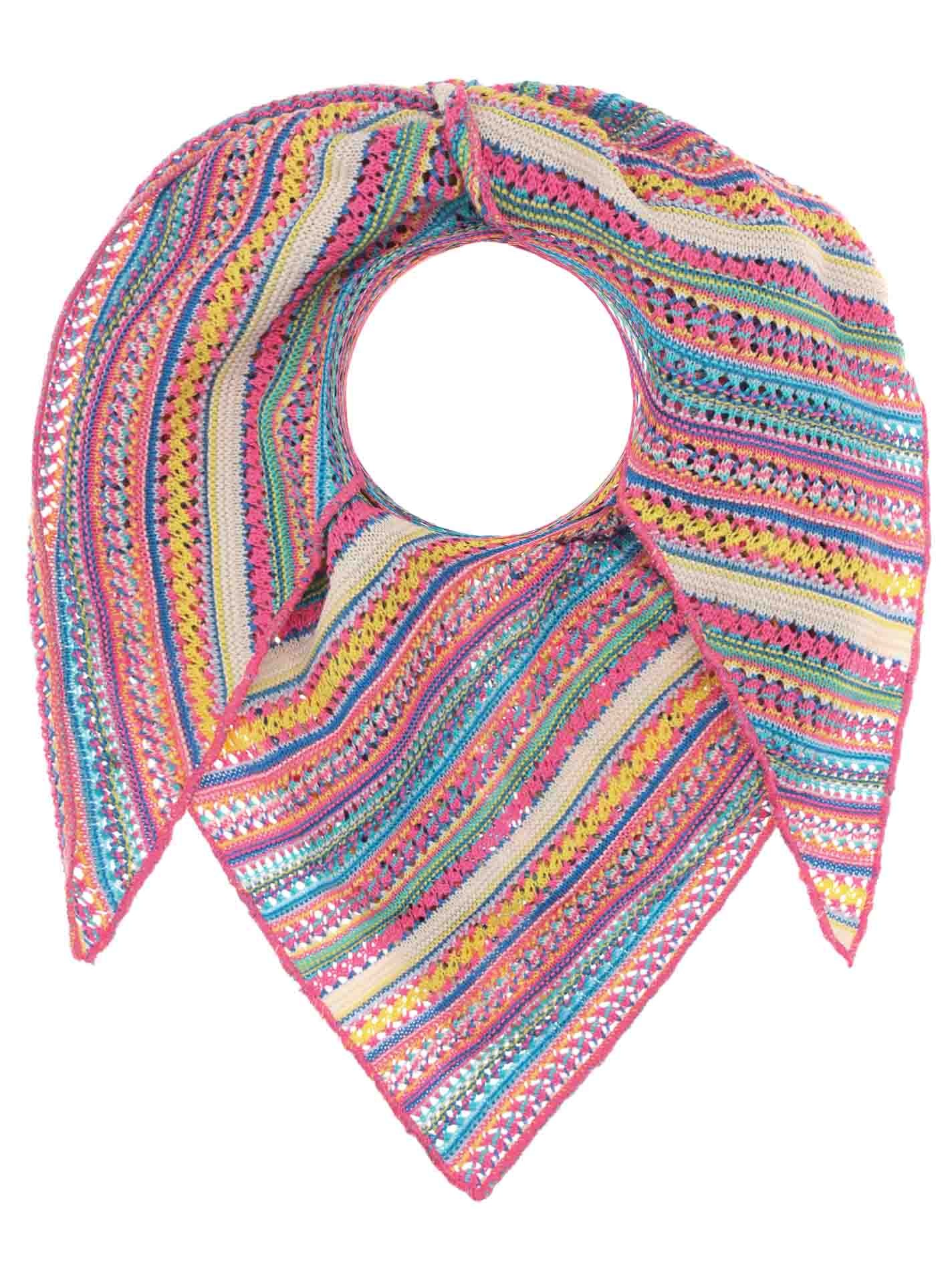 Zwillingsherz Dreieckstuch ""Hippie"" buntes Muster, Strick, wärmend