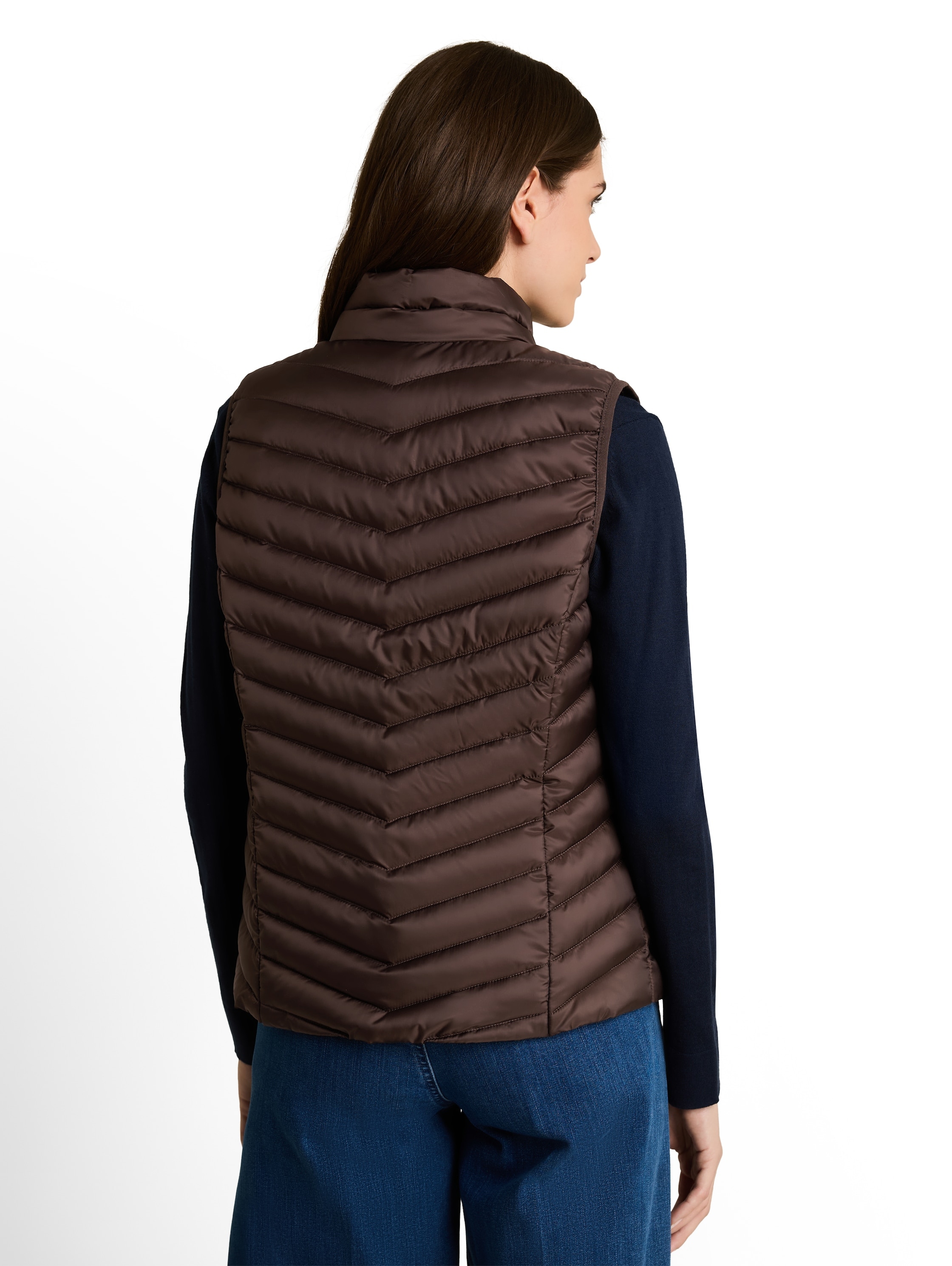 TOM TAILOR Gilet matelassé avec col montant et fine structure matelassée