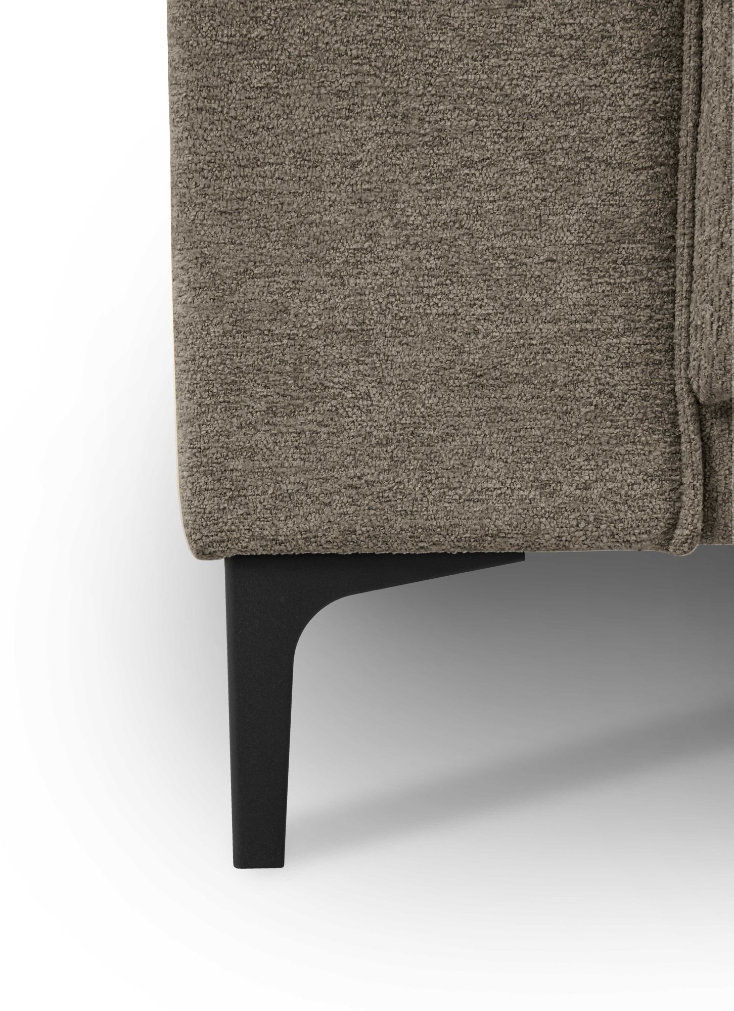 Places of Style Ecksofa »Polsterecke Oland, Struktur, Flachgewebe, Luxus-Microfaser, Boucle«, L-Form, 280 cm, Wellenunterfederung, Skandi-Design, Metallfüsse