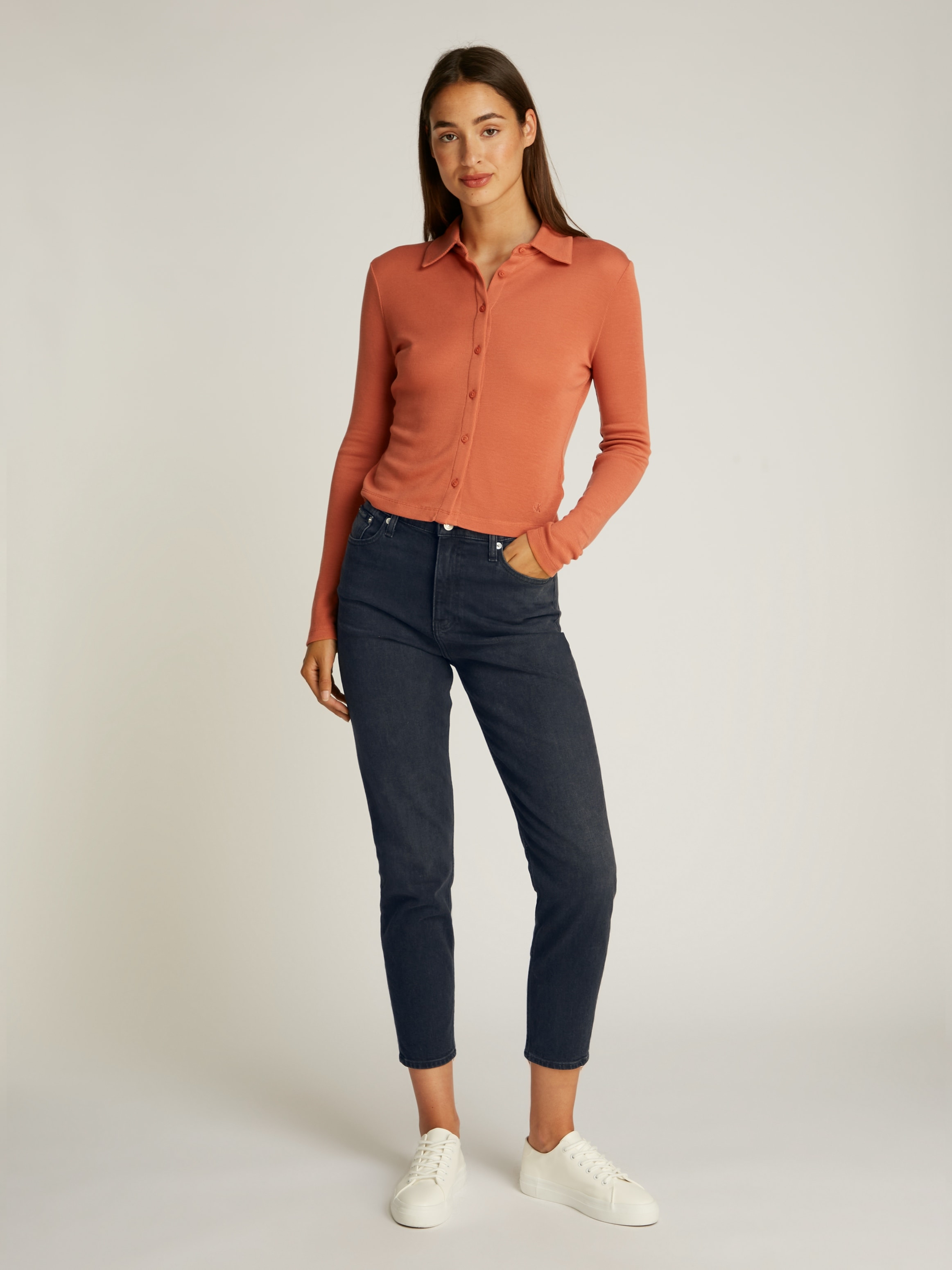 Calvin Klein Jeans Mom-Jeans »MOM JEAN«, mit Coinpocket, Logodruck