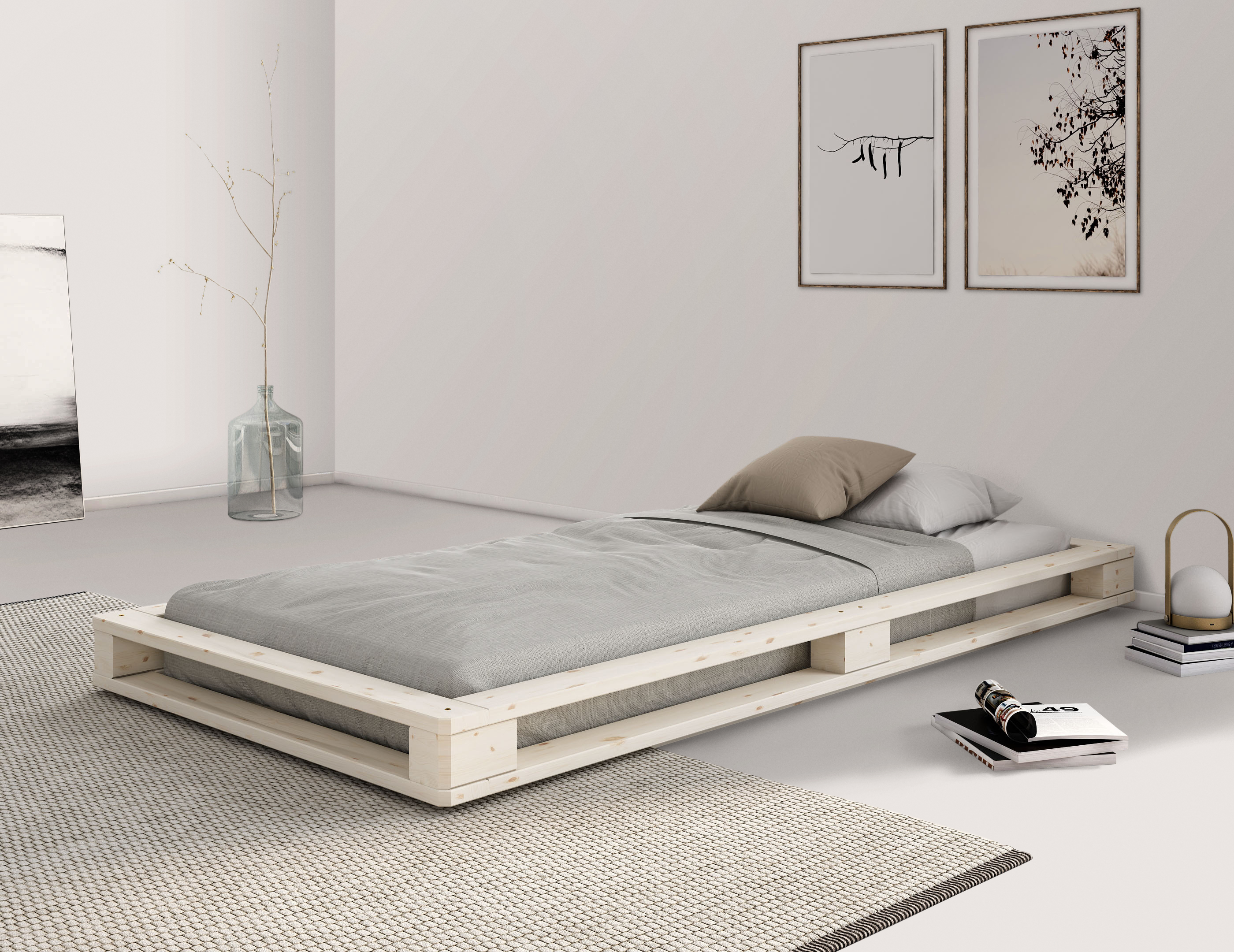 Palettenbett »"PALO " BESTSELLER!«, Bodenbett, zertifiziertes Massivholz (Kiefer)