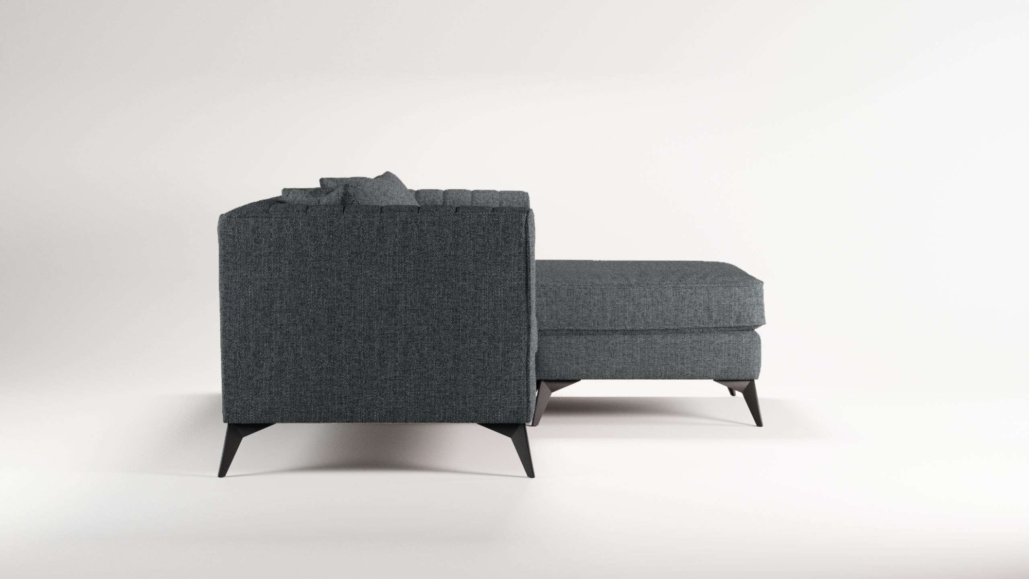 Places of Style Ecksofa »MATTHEW L-Form ideal für kleine Räume, Masse B/T/H: 201/162/74 cm«, elegantes Designsofa, feine Steppung im Rücken, incl. Zierkissen