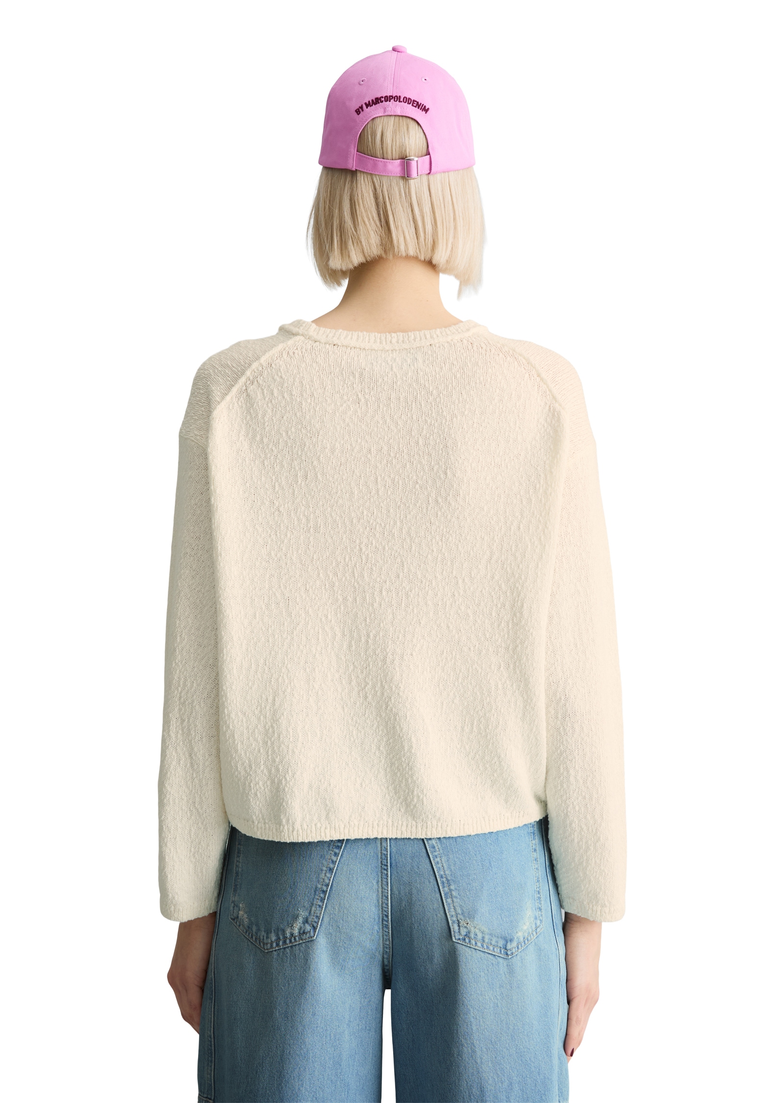Marc O'Polo DENIM Pull à col rond coupe régulière en fil de coton slub