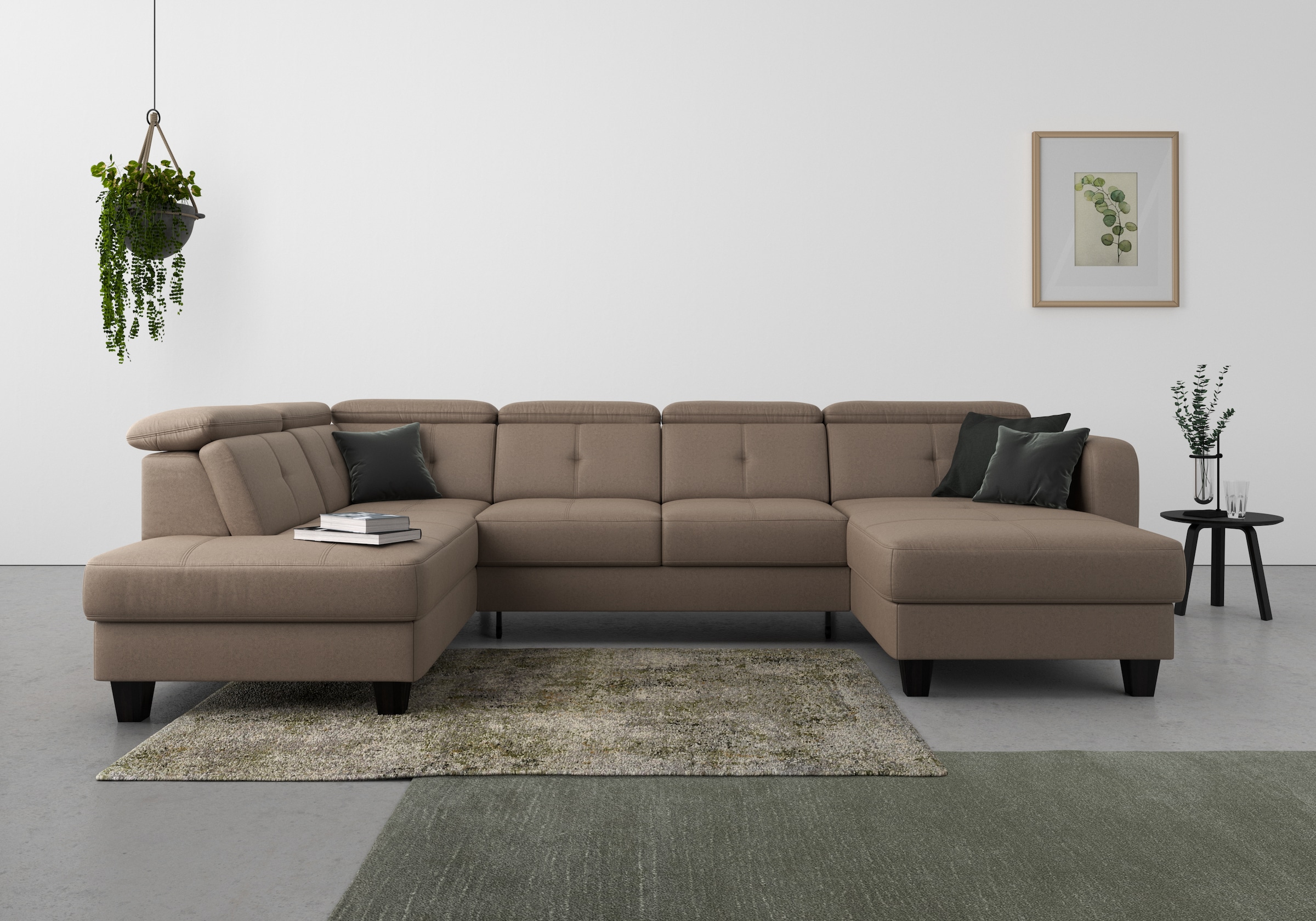 Image of sit&more Wohnlandschaft "Belluci U-Form" Kopfteilverstellung und Federkern, wahlweise mit Bettfunktion