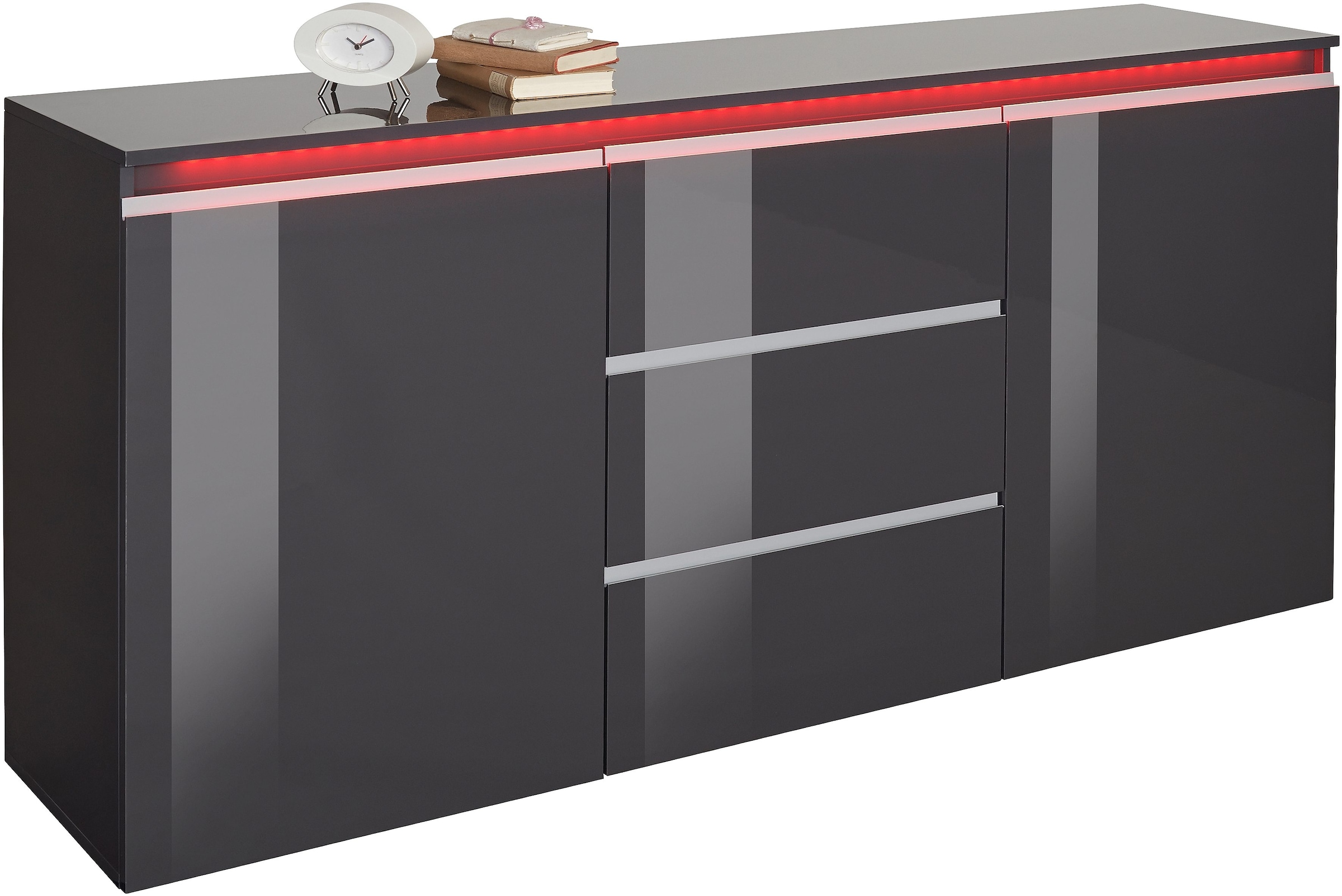 INOSIGN Sideboard »Magic, Kommode, Schrank, Kredenz«, mit 2 Türen und 3 Schubkästen Hochglanz lackiert (B/T/H) 180x40x80 cm