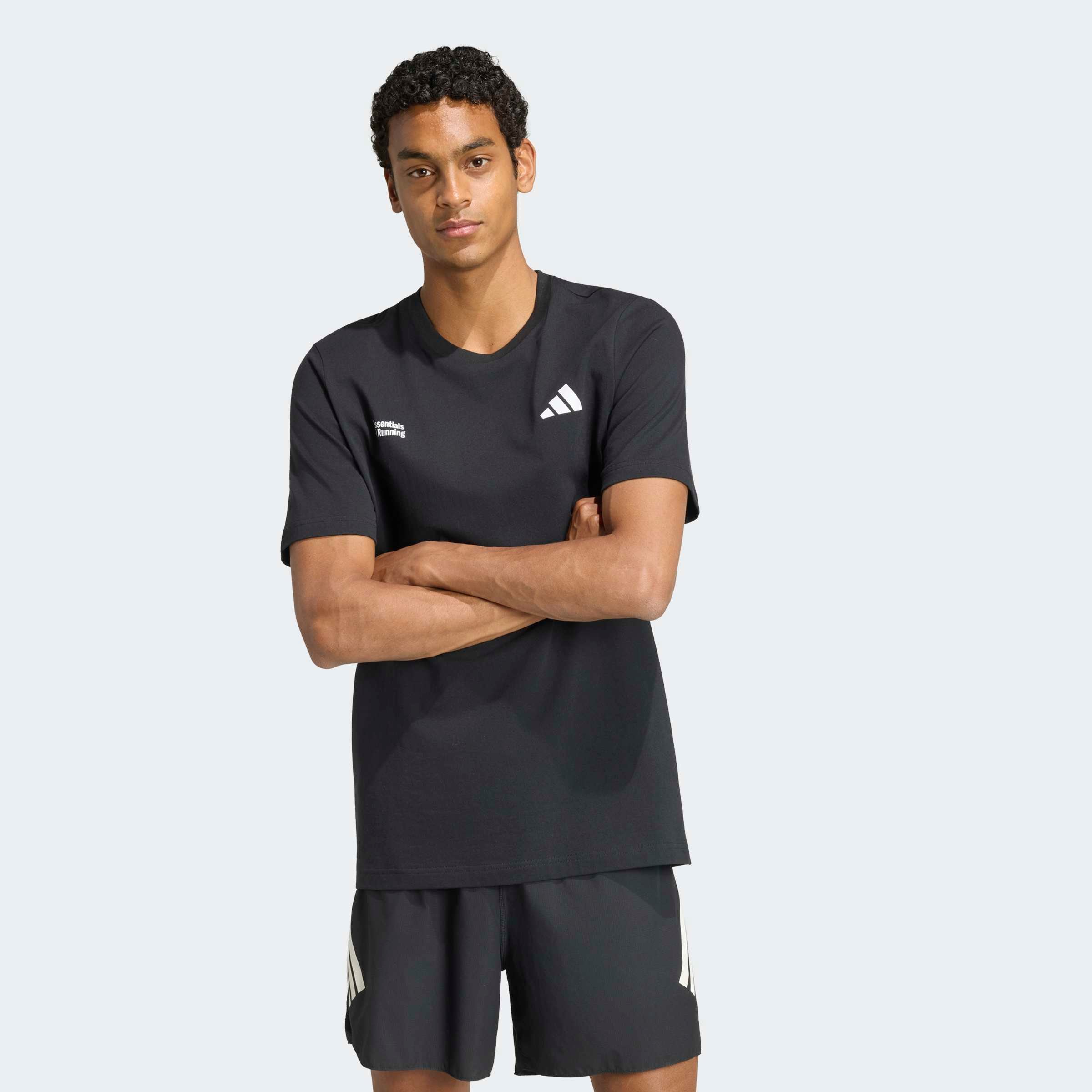 Image of adidas Performance Laufshirt "RUN ESSENTIALS GRAFIK" aus Baumwolle, für Erwachsene