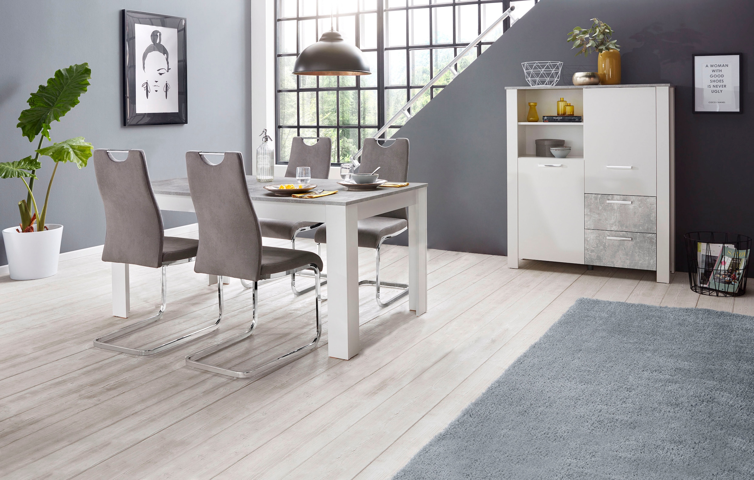 Homexperts Essgruppe »Zabona«, (Set, 5 tlg.), 4 Stühle und 1 Tisch