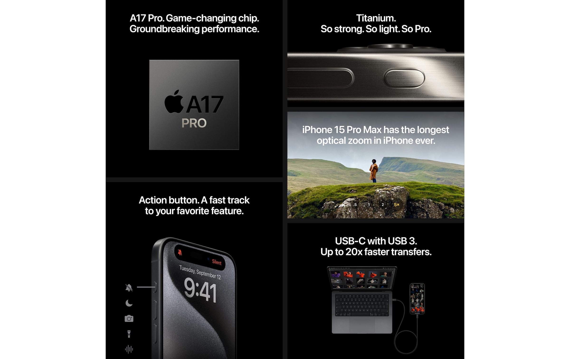 iPhone 15 Pro, 256 GB, Titan Natur