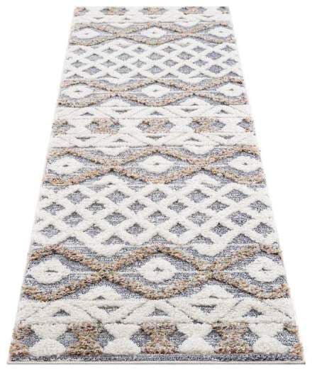 Carpet City Hochflor-Teppich »Focus 3050«, rechteckig, 20 mm Höhe, Läufer, Boho, Hochtief-Muster/ 3D-Effekt, für Wohnzimmer, Schlafzimmer