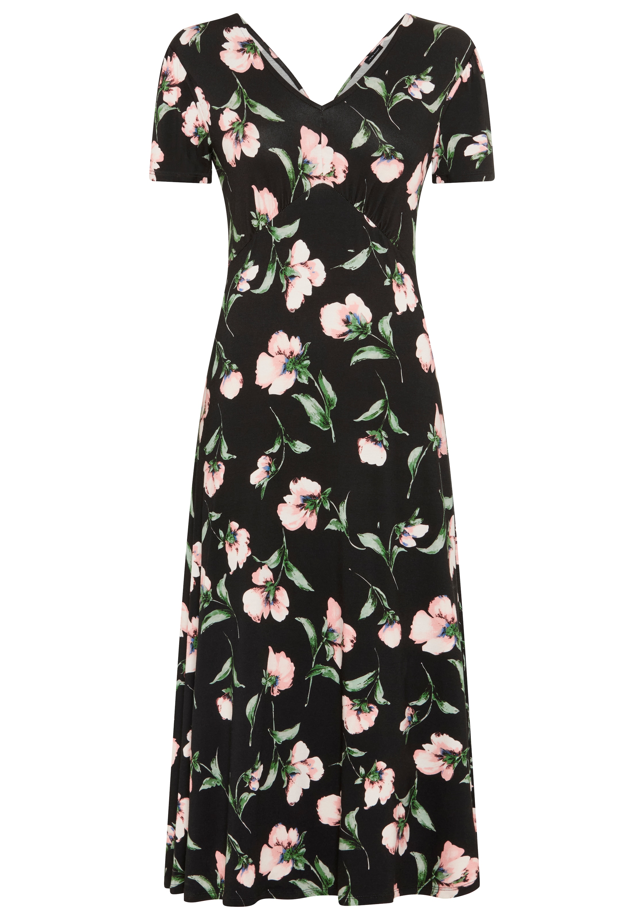Laura Scott Robe midi mit tiefem Rückenausschnitt und Knotendetail, geblümt