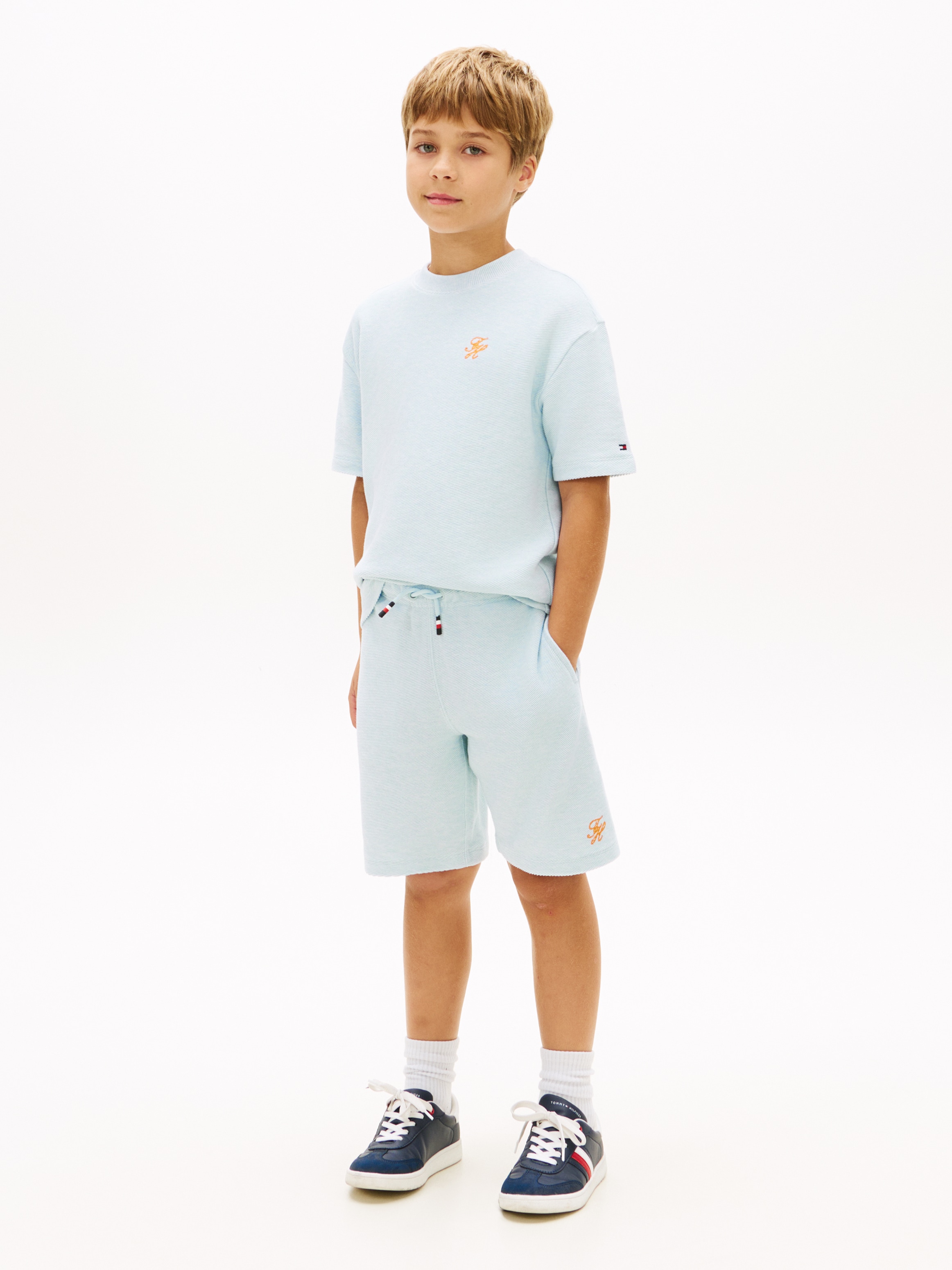 Tommy Hilfiger Shorts »TH SCRIPT JERSEY TWILL SHORT«  Kinder bis 16 Jahre, weites Bein