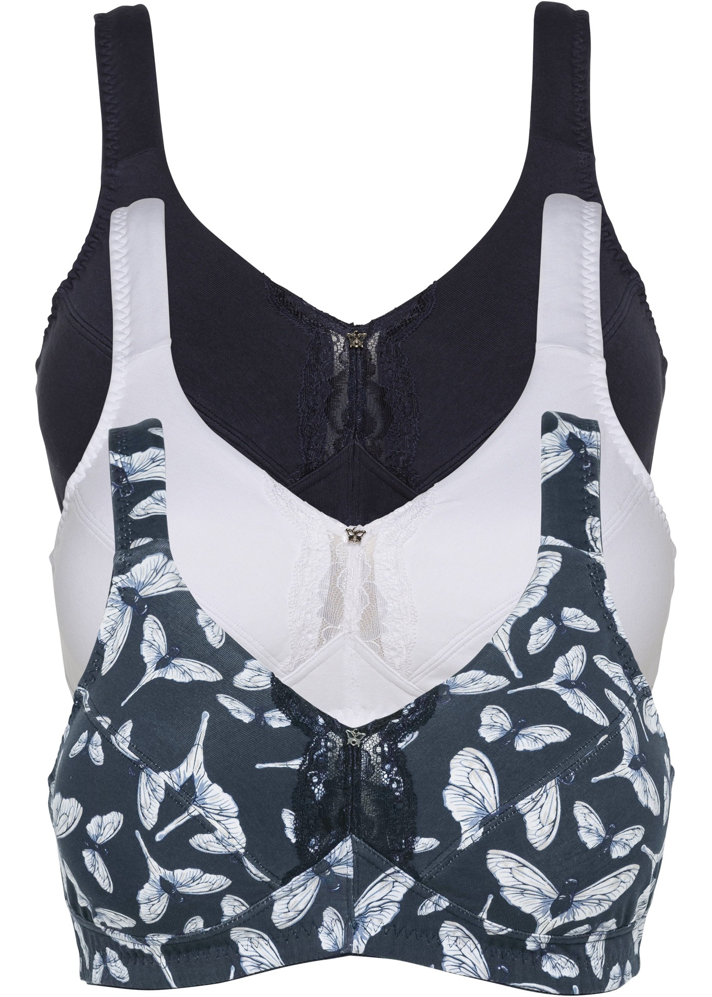 bonprix Büstenhebe »BH ohne Bügel mit Baumwolle (3er Pack)«, 3 Stk. BH ohne Bügel mit Baumwolle (3er Pack)