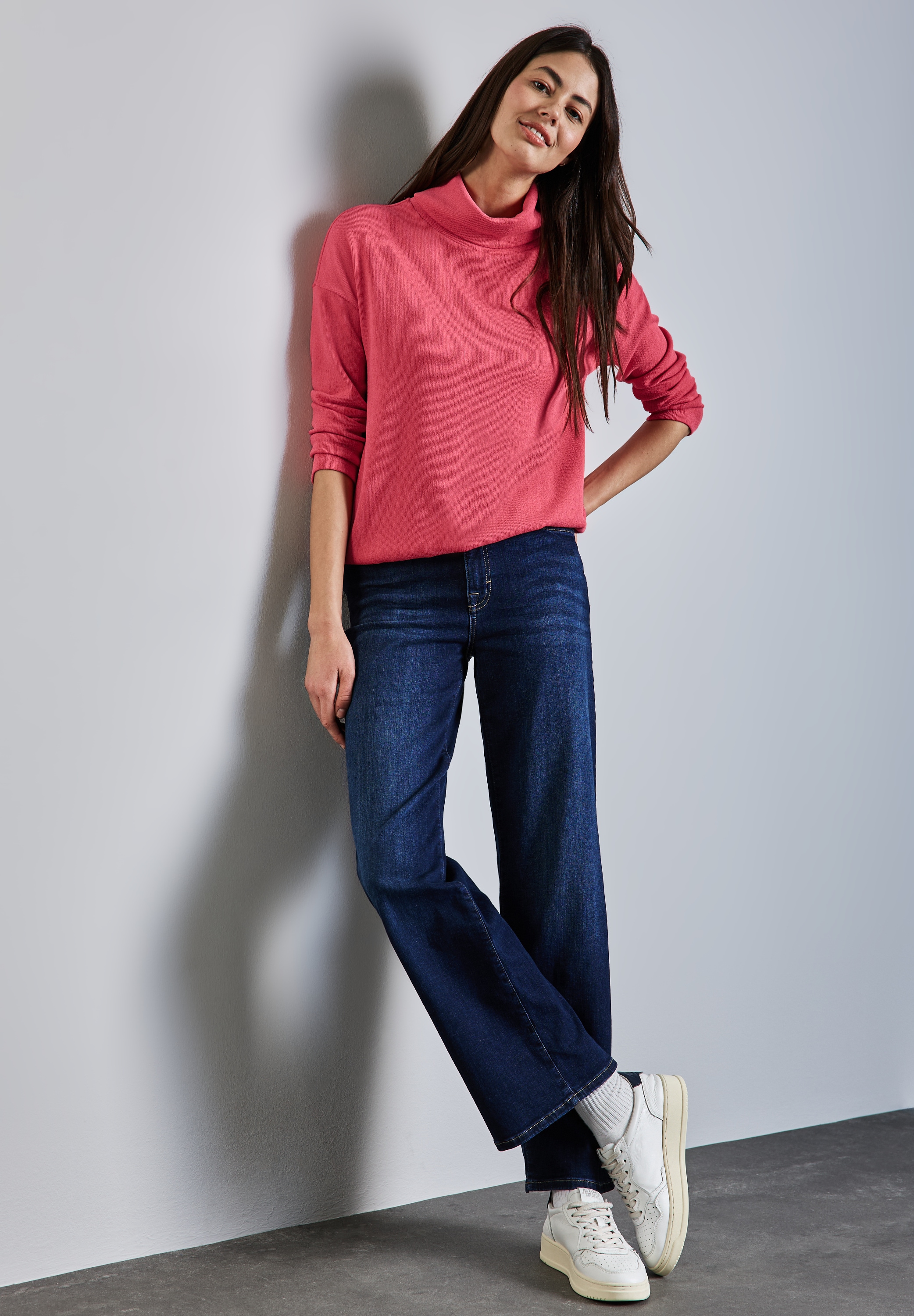 STREET ONE Rollkragenpullover, mit Struktur