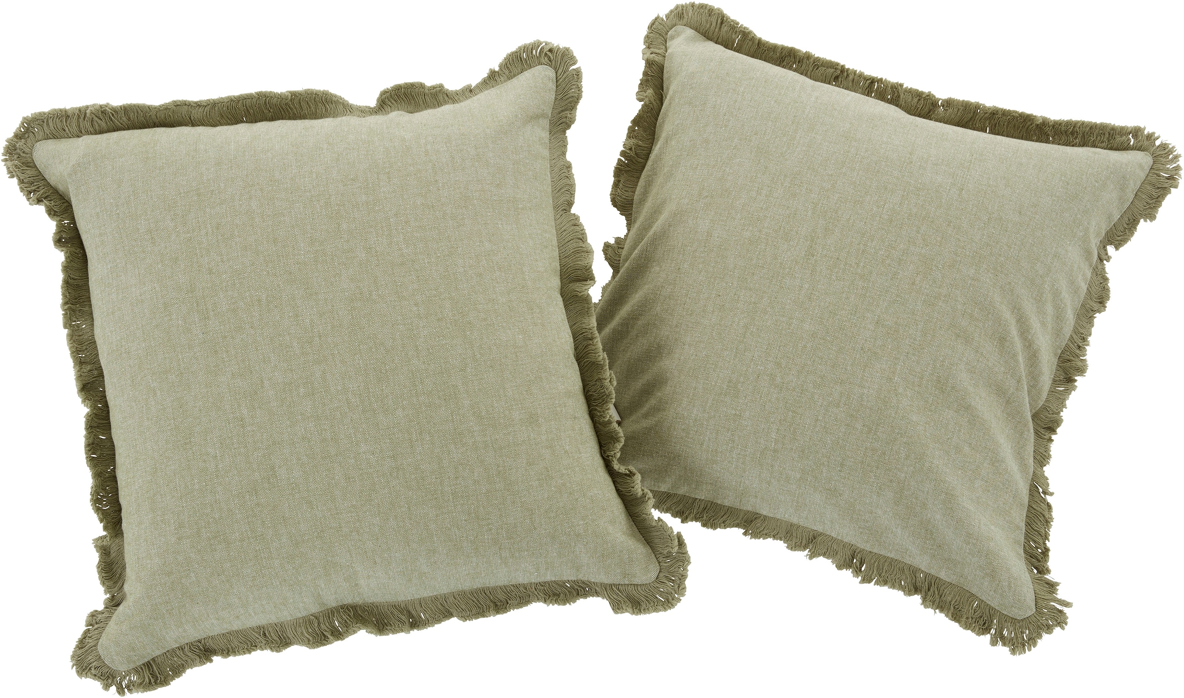 Image of LeGer Home by Lena Gercke Dekokissen »Leni«, (2 St.), 40 x 40 cm, Bio-Baumwolle, mit Fransen bei Ackermann Versand Schweiz