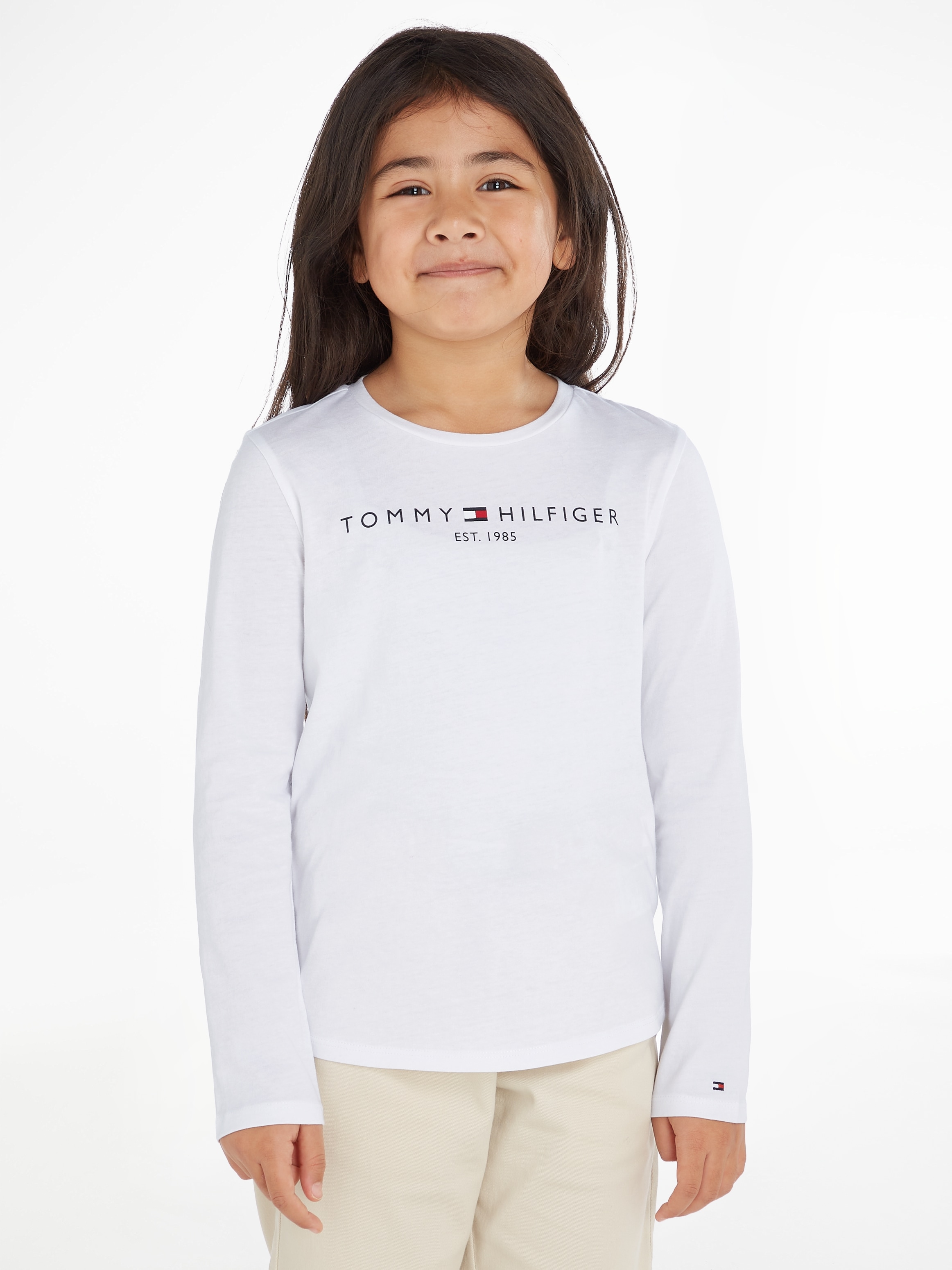 Langarmshirt »ESSENTIAL TEE L/S«, mit Tommy Hilfiger Logoschriftzug