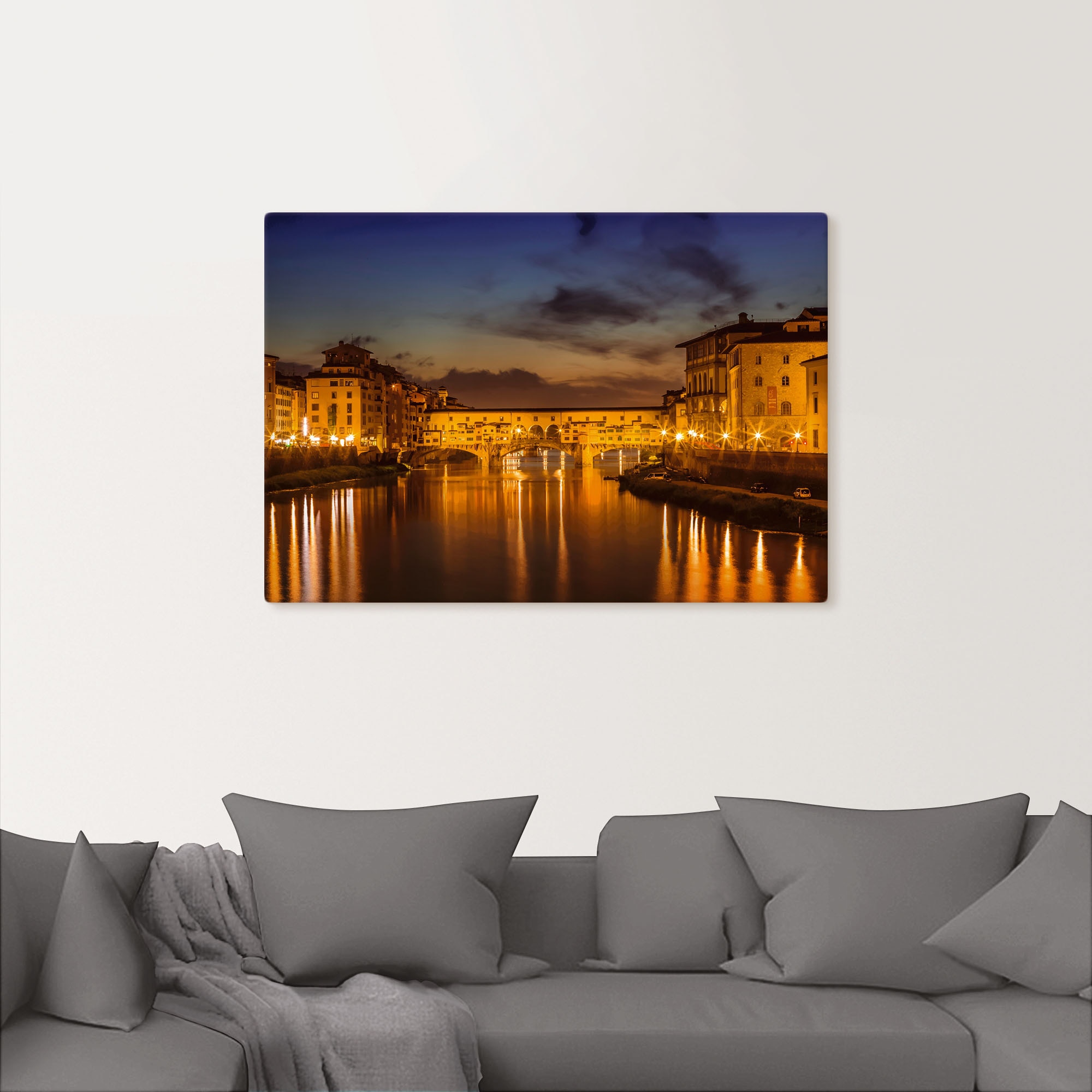 (1 Ponte Wandaufkleber Florenz, in Abend«, kaufen »FLORENZ Grössen am Leinwandbild, versch. Vecchio St.), oder Artland Wandbild als Alubild, jetzt Poster