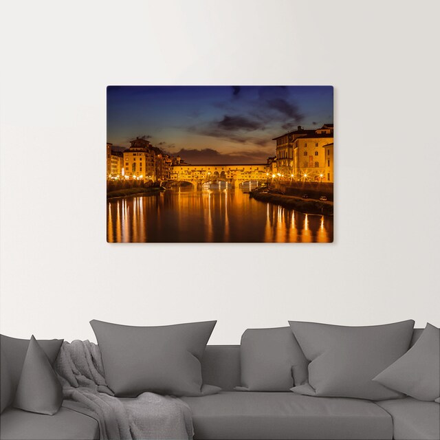 Artland Wandbild »FLORENZ Ponte Vecchio am Abend«, Florenz, (1 St.), als  Alubild, Leinwandbild, Wandaufkleber oder Poster in versch. Grössen jetzt  kaufen