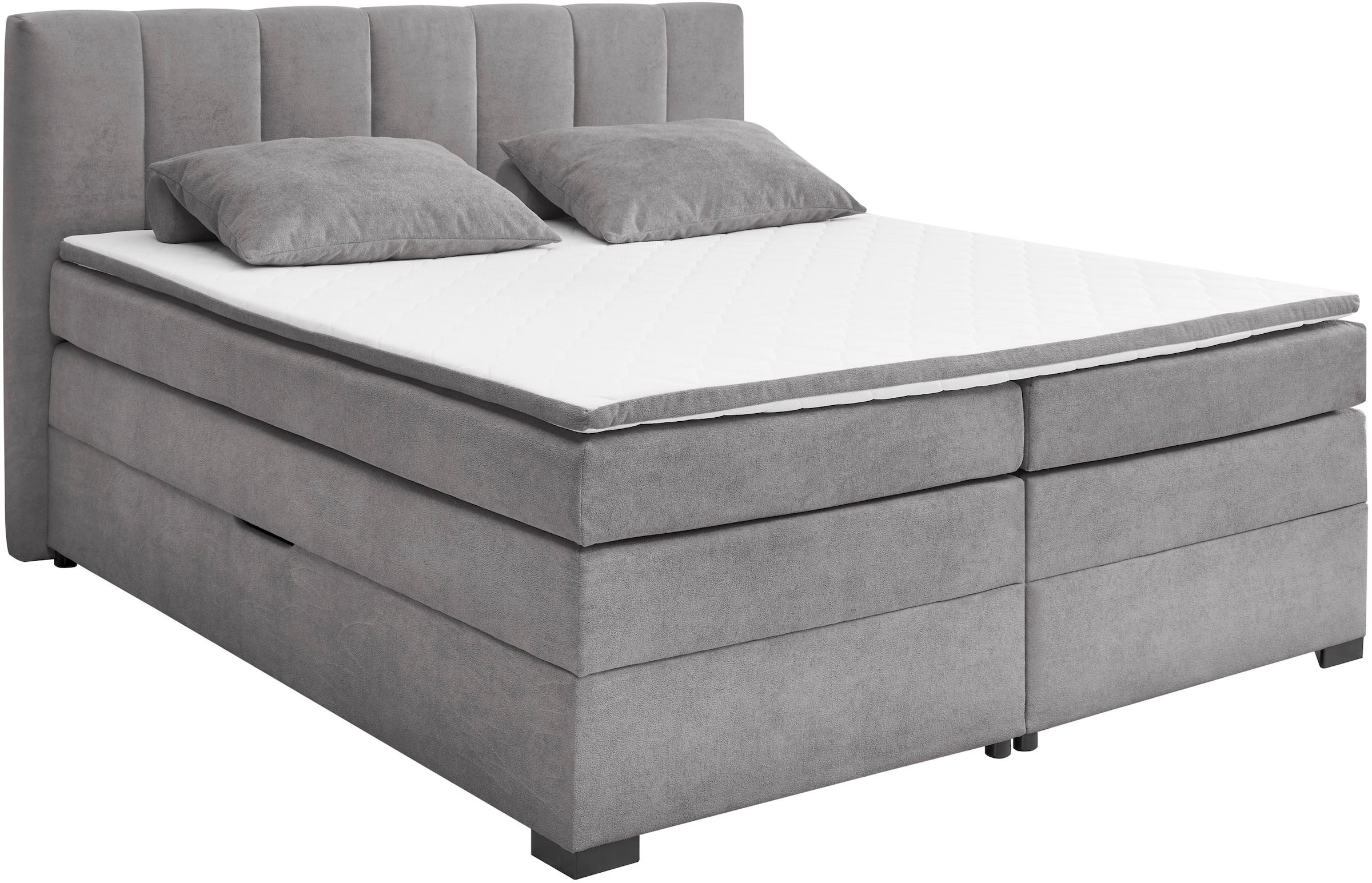 ED EXCITING DESIGN Boxspringbett »Pescara in der Breite 180cm, inkl. Bettkasten« inkl. Tonnentaschen-Federkernmatratze & Komfortschaum-Topper