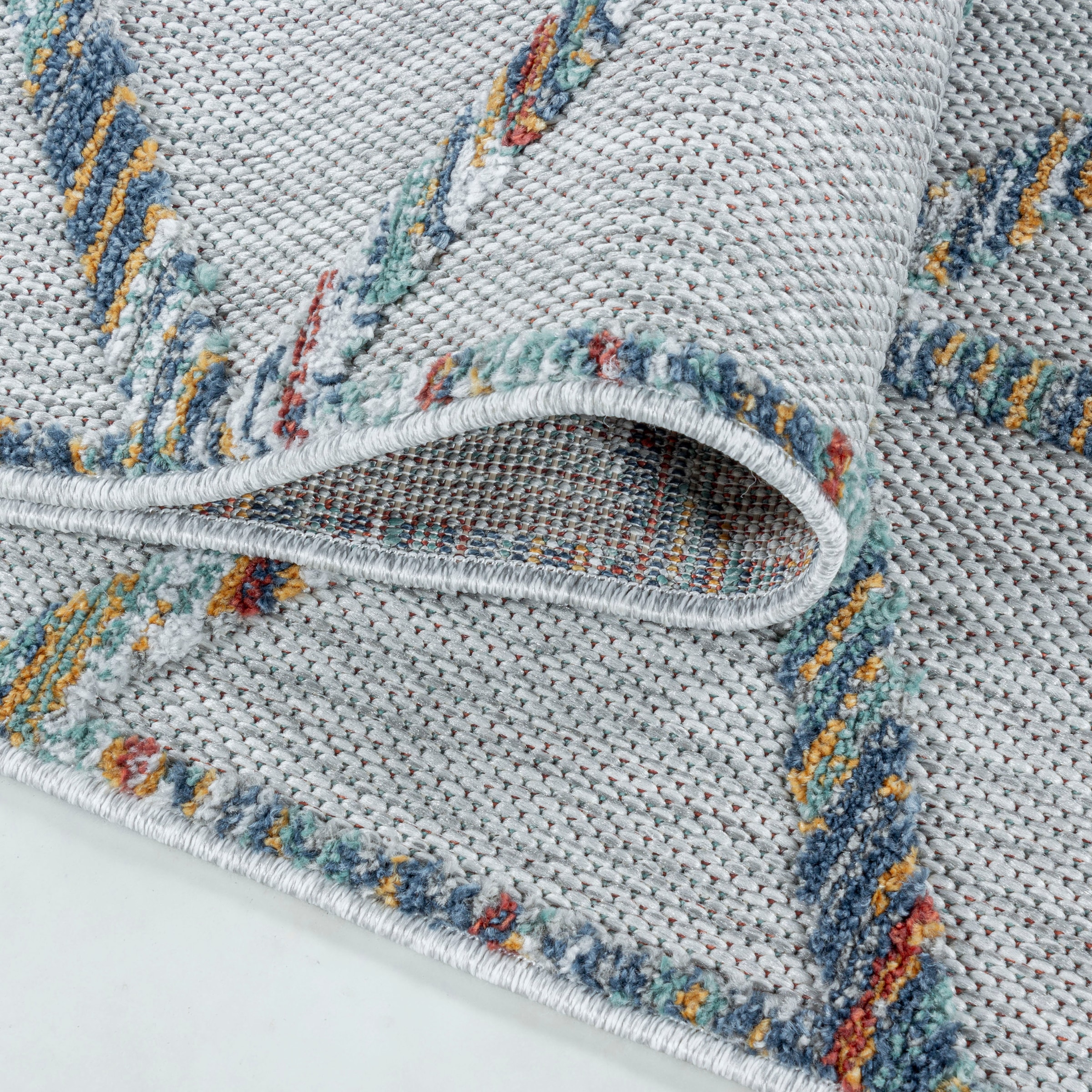 Ayyildiz Teppiche Teppich »BAHAMA 5151«, rechteckig, 8 mm Höhe, Läufer, Flachflor mit Hoch-Tief-Struktur, In-und Outdoor geeignet